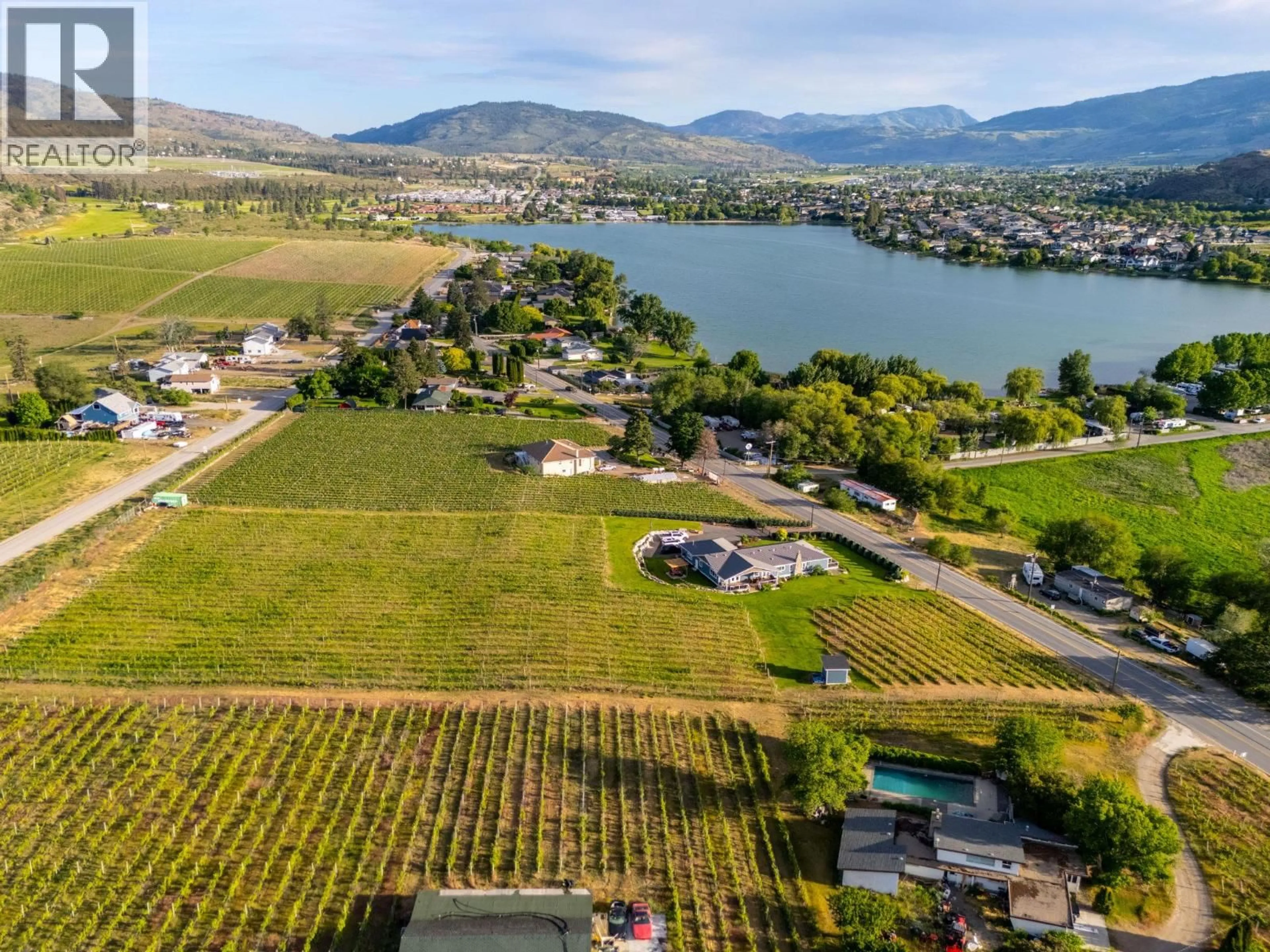 A pic from outside/outdoor area/front of a property/back of a property/a pic from drone, water/lake/river/ocean view for 7207 TUCELNUIT DRIVE, Oliver British Columbia V0H1T2