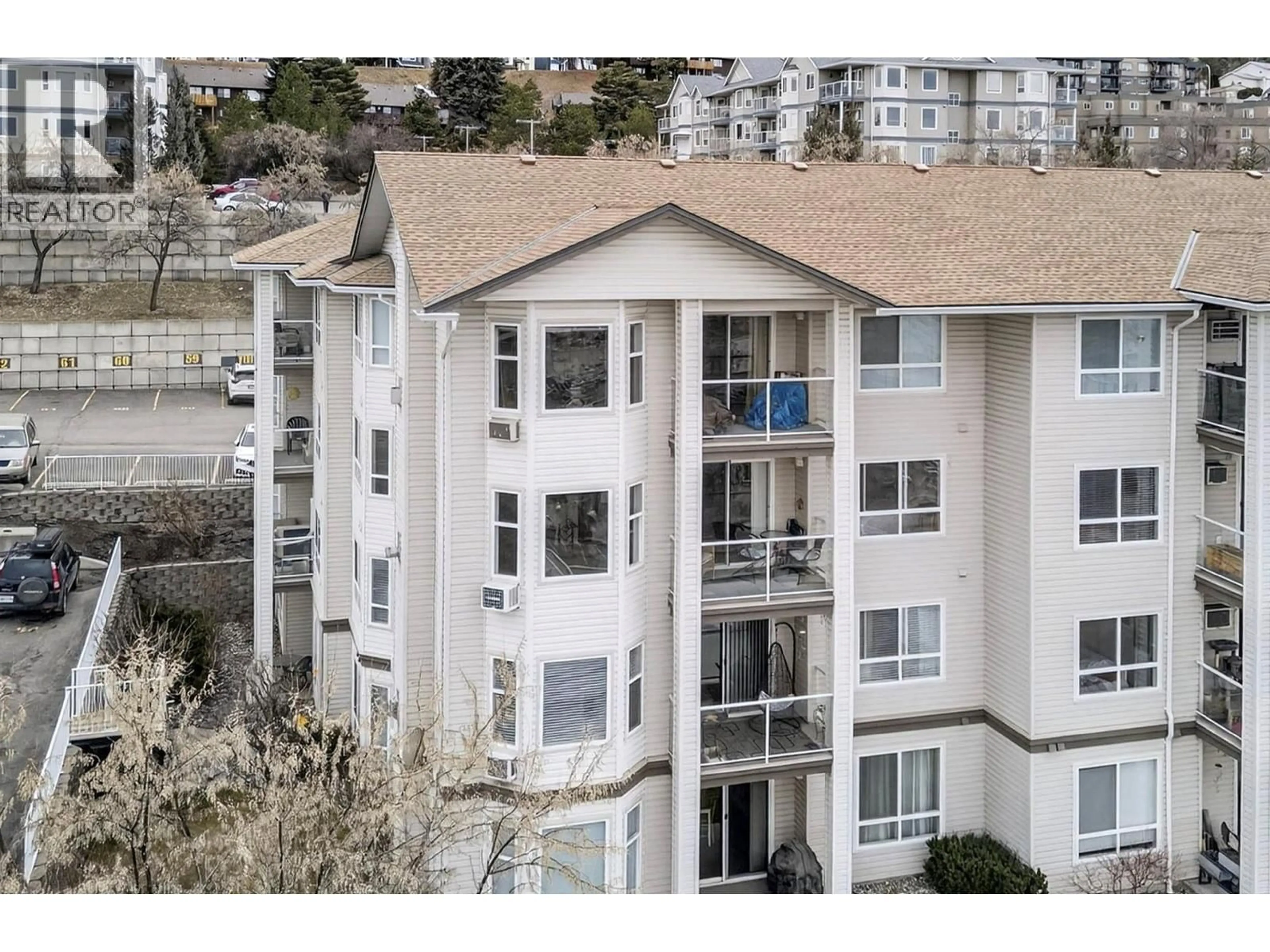 A pic from outside/outdoor area/front of a property/back of a property/a pic from drone, city buildings view from balcony for 302 - 1120 HUGH ALLAN DRIVE, Kamloops British Columbia V1S1T4