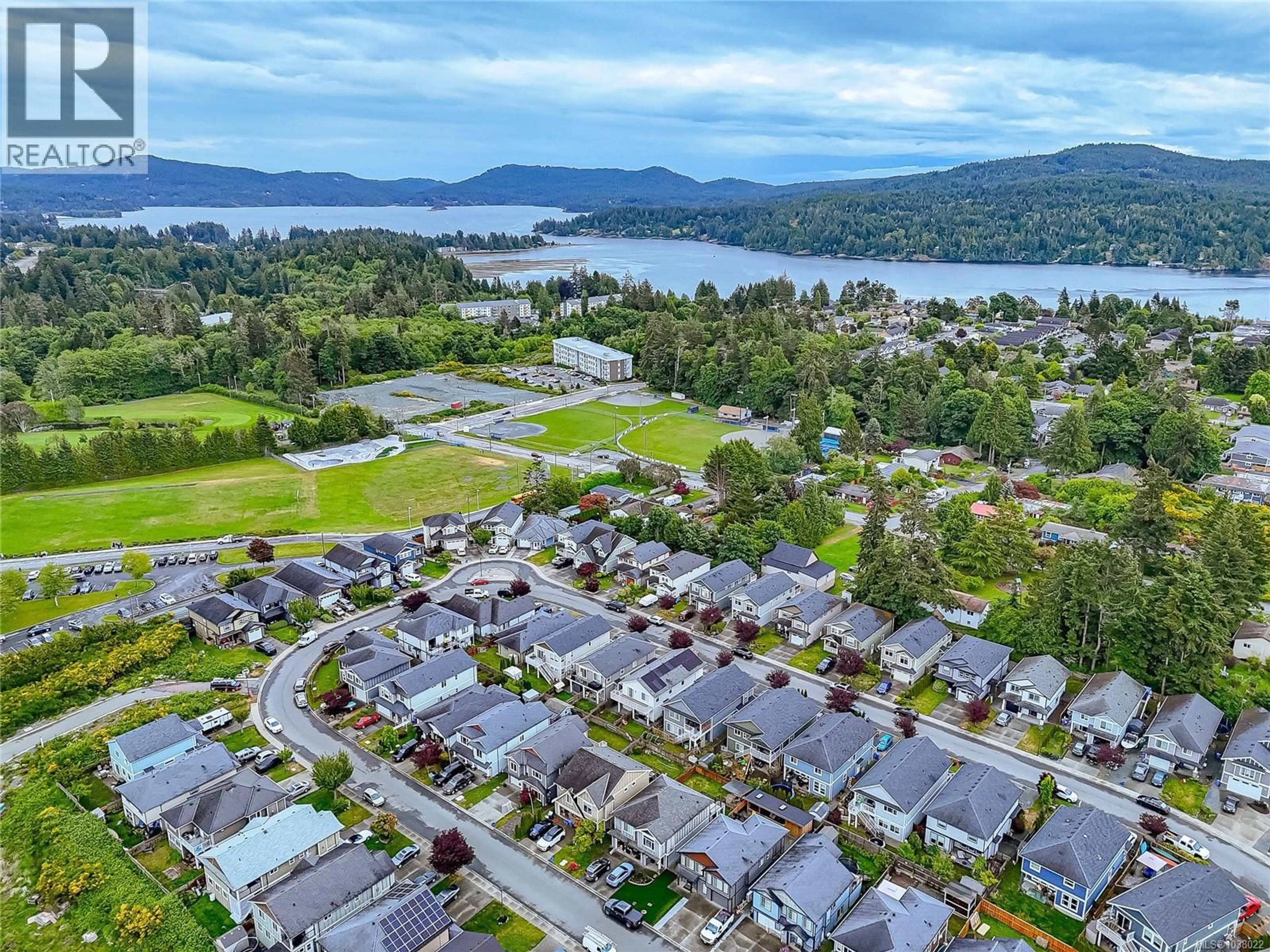 A pic from outside/outdoor area/front of a property/back of a property/a pic from drone, water/lake/river/ocean view for 6618 STEEPLE CHASE, Sooke British Columbia V9Z0W3
