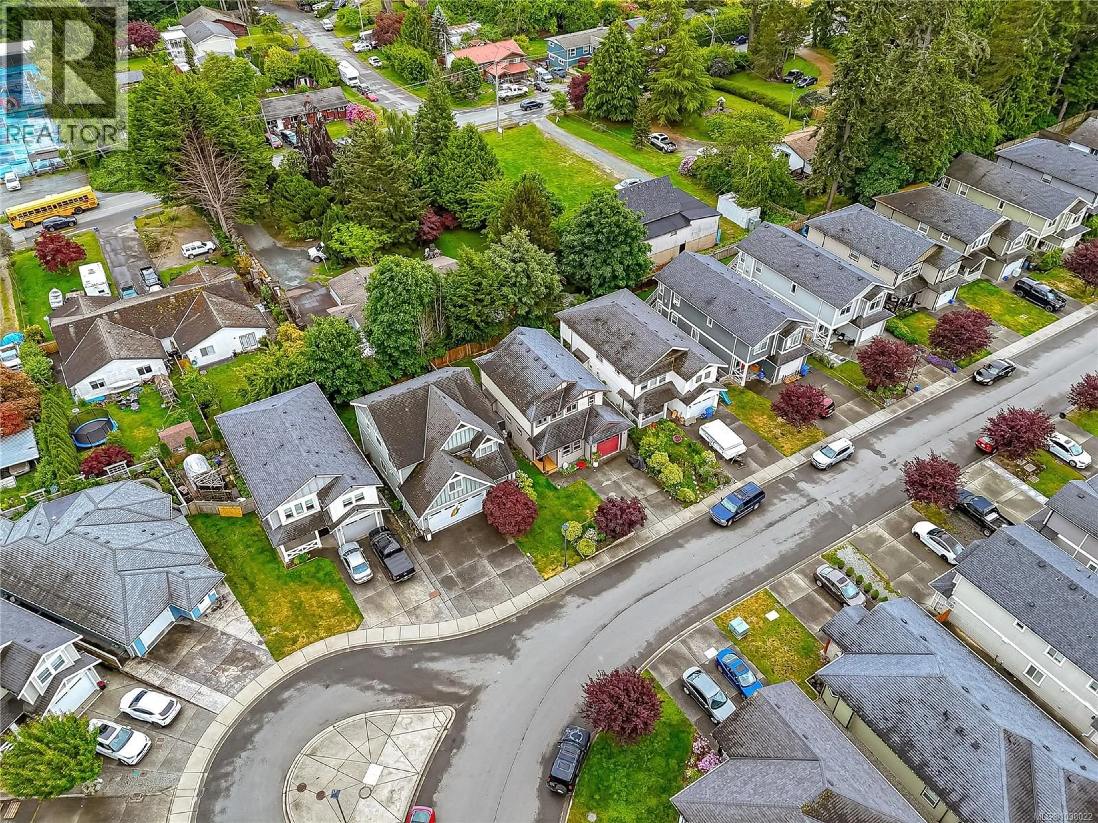 A pic from outside/outdoor area/front of a property/back of a property/a pic from drone, street for 6618 STEEPLE CHASE, Sooke British Columbia V9Z0W3