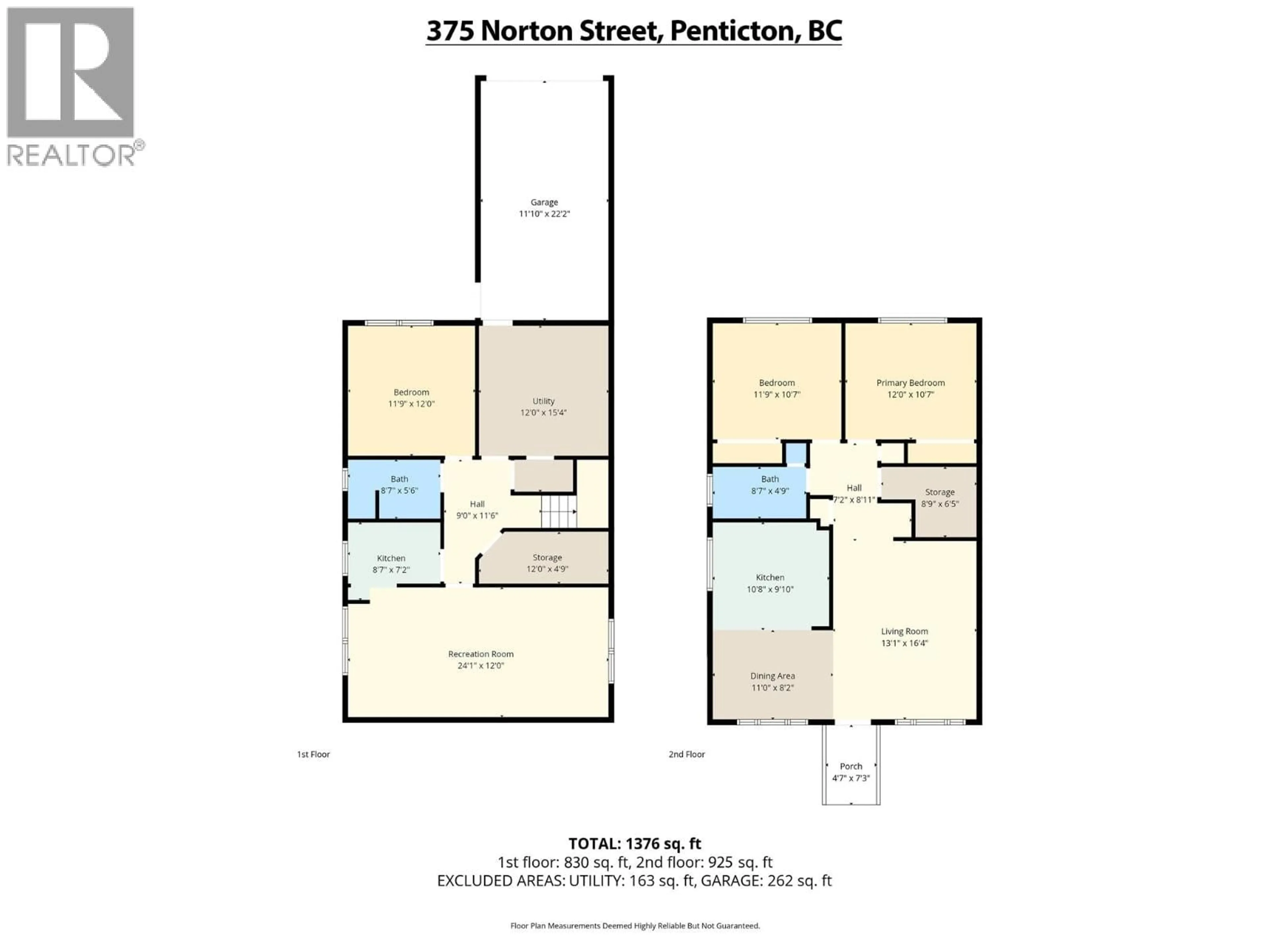 Floor plan for 375 NORTON STREET, Penticton British Columbia V2A4H9