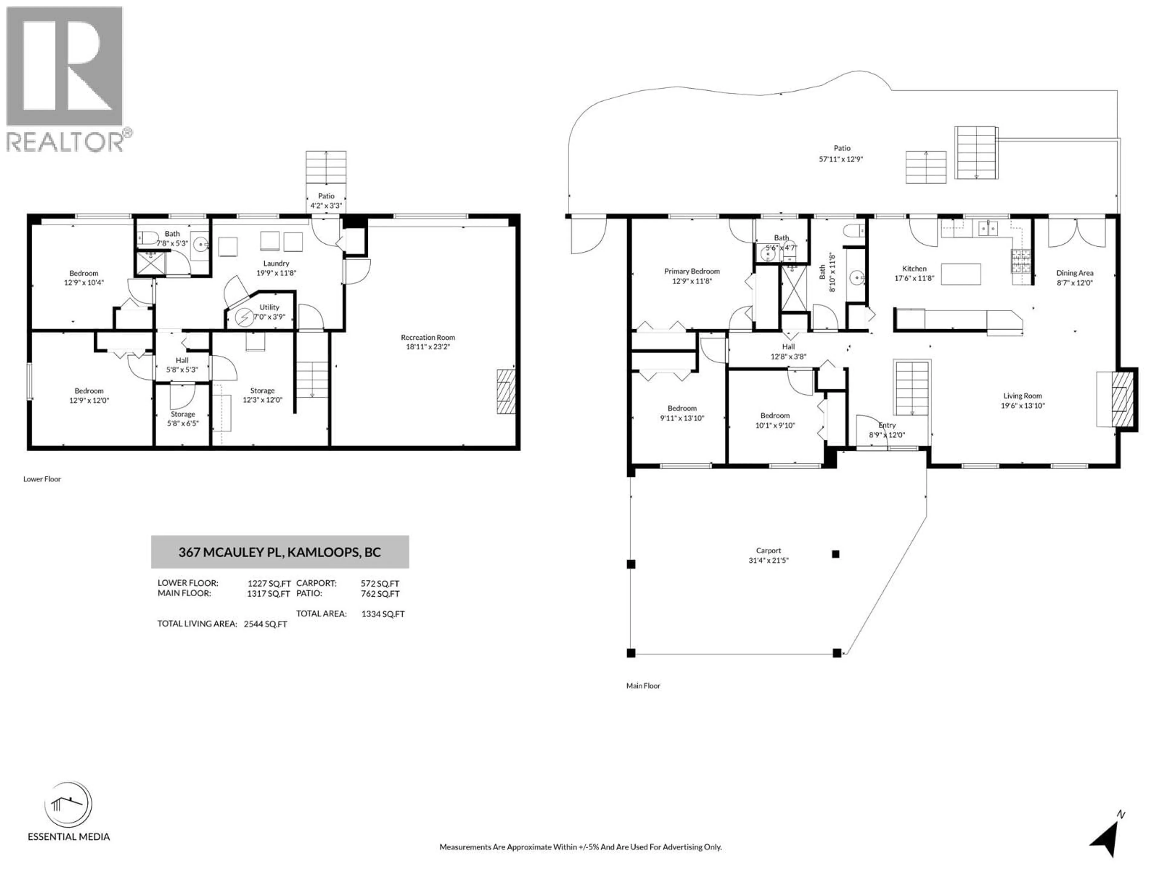 Floor plan for 367 MCAULEY PLACE, Kamloops British Columbia V2C5R6