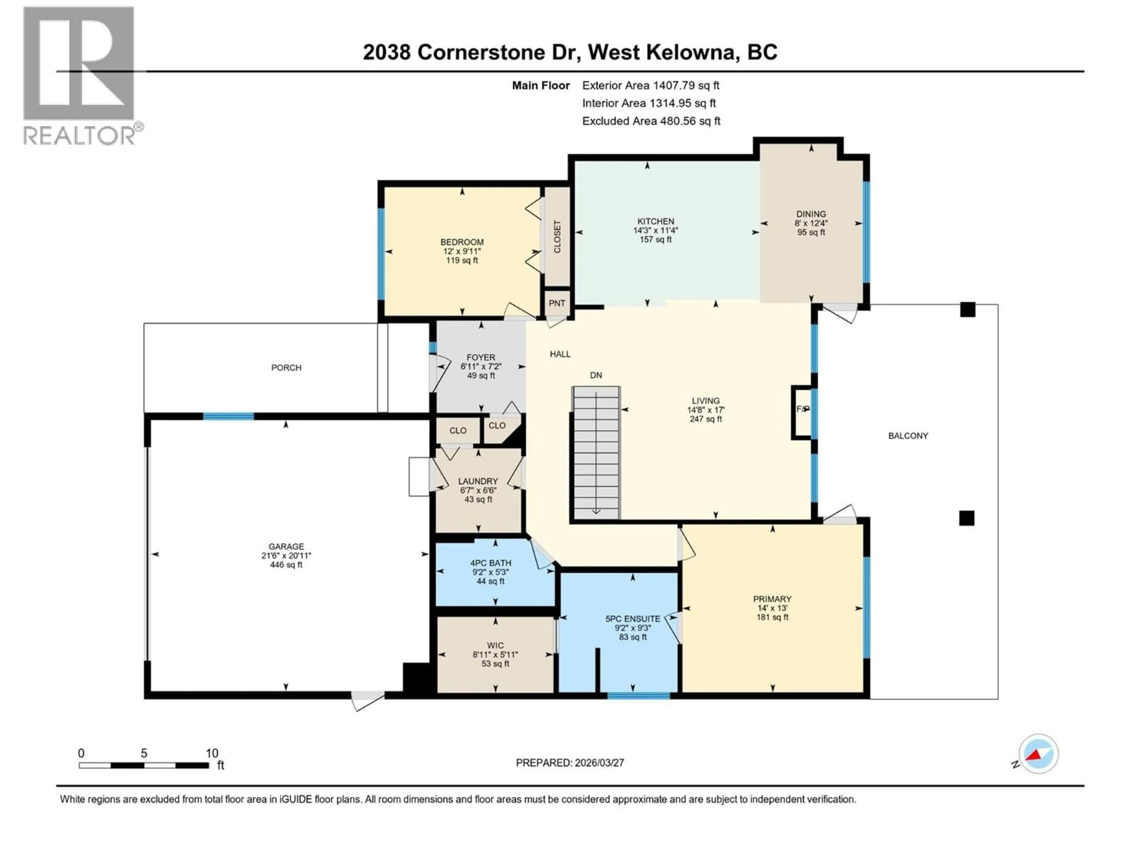 Floor plan for 2038 CORNERSTONE DRIVE, West Kelowna British Columbia V4T2Y3