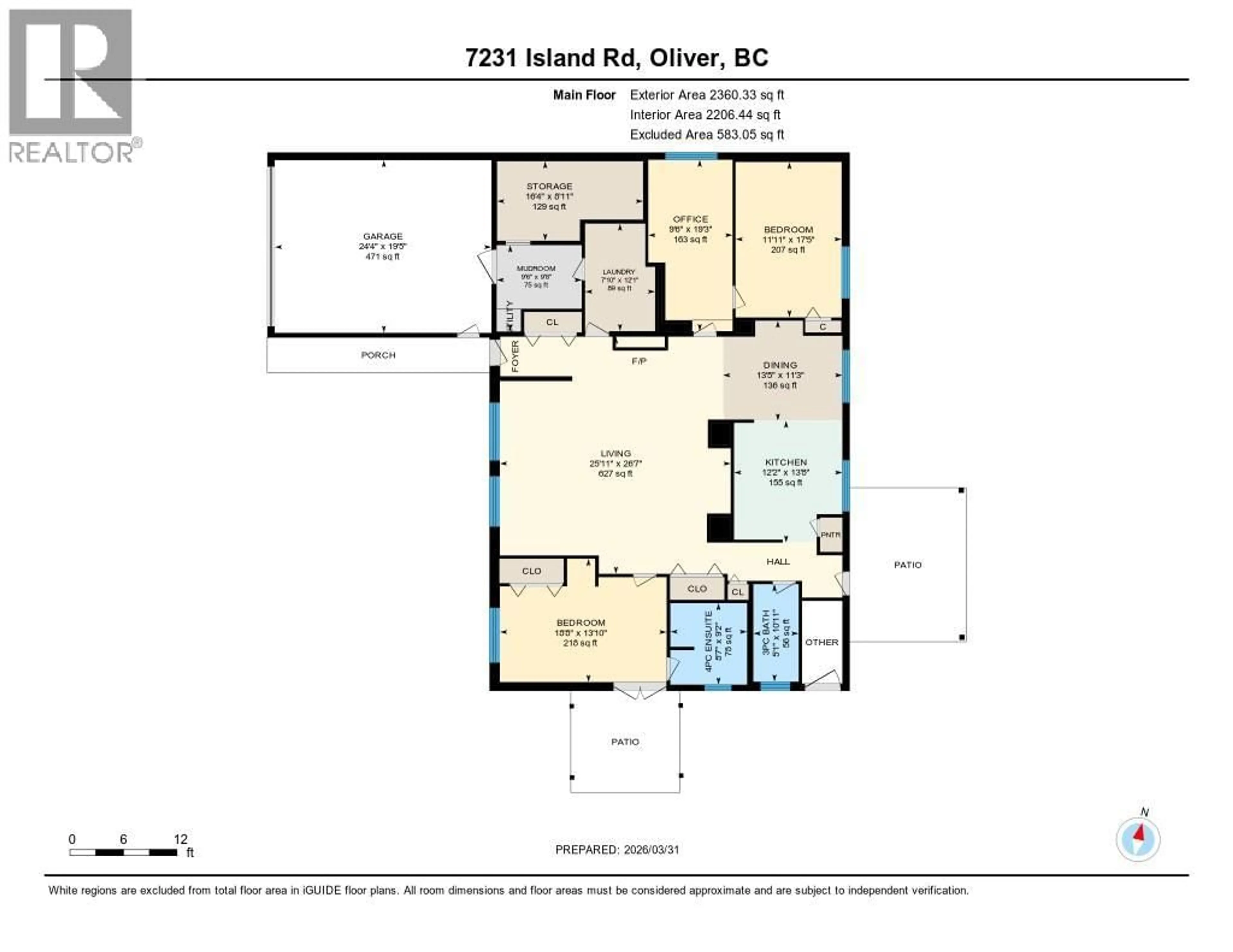 Floor plan for 7231 ISLAND ROAD, Oliver British Columbia V0H1T7