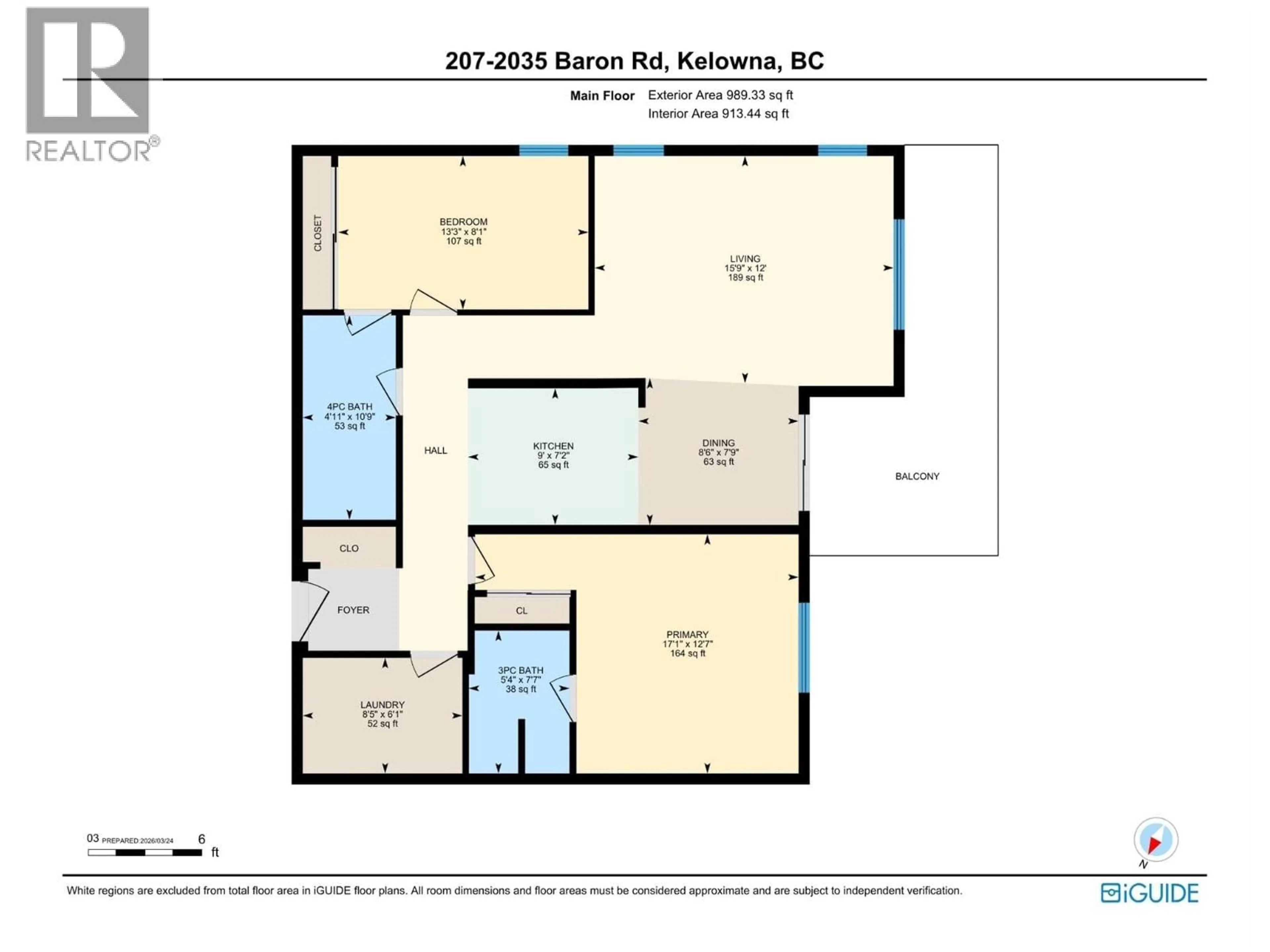 Floor plan for 207 - 2035 BARON ROAD, Kelowna British Columbia V1X7G3