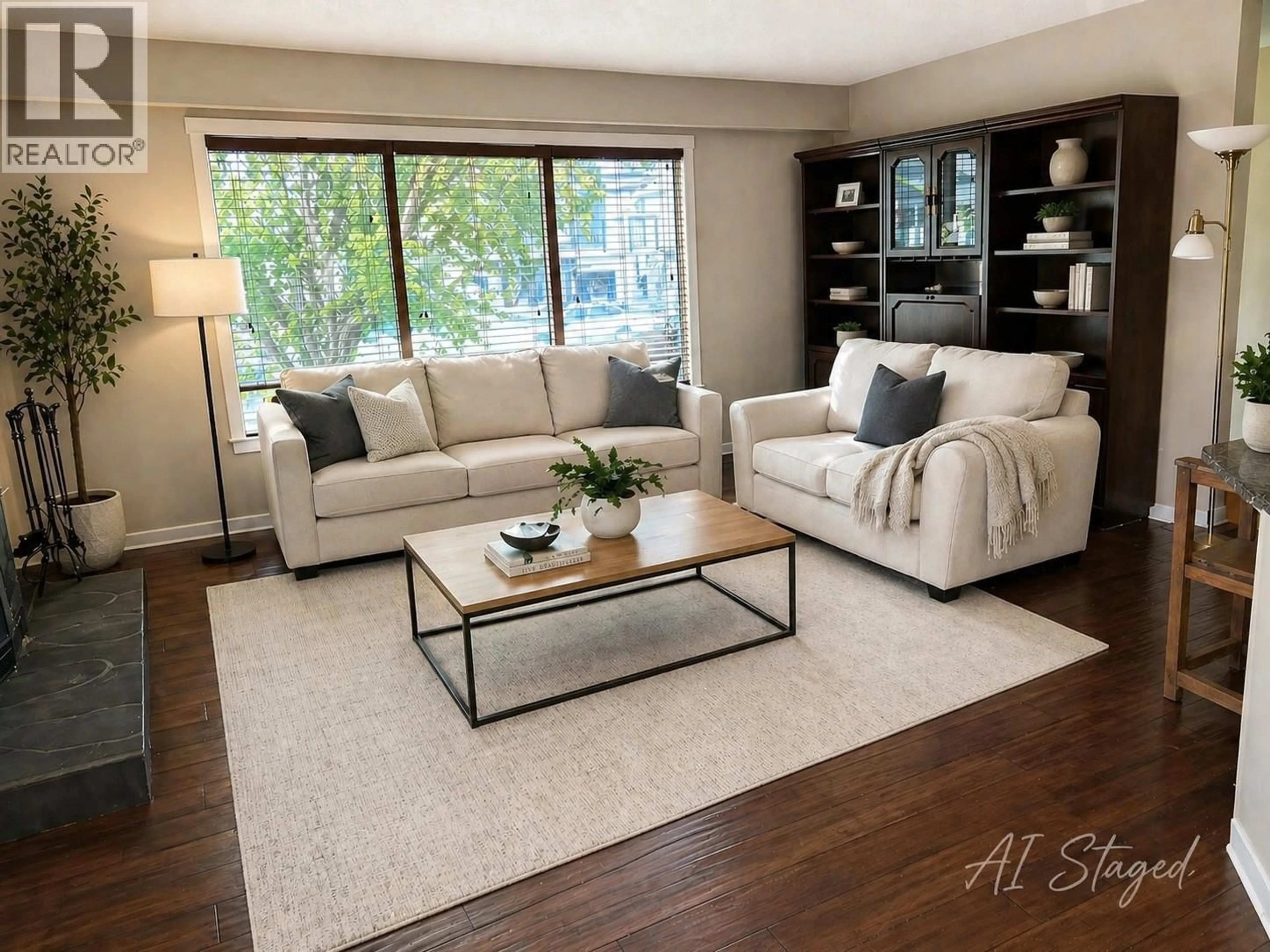 Living room with furniture, wood/laminate floor for 743 KINNEAR AVENUE, Kelowna British Columbia V1Y5B2