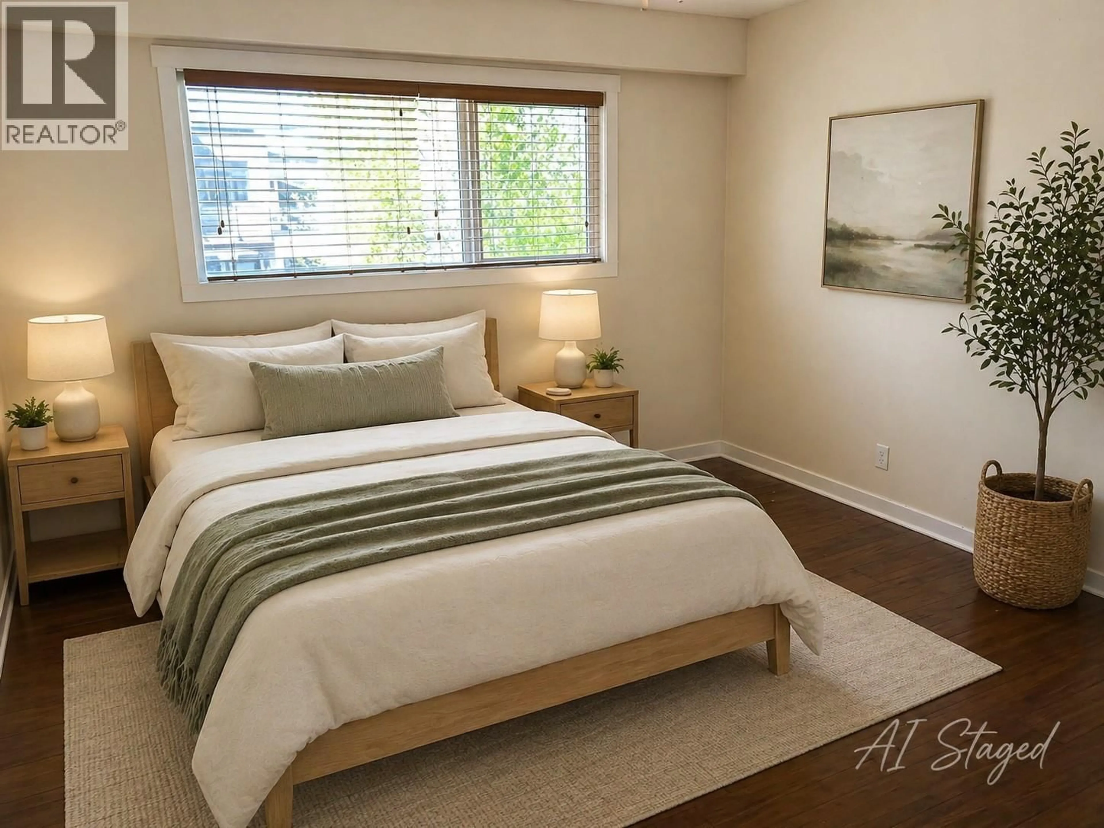 Bedroom with bed, wood/laminate floor for 743 KINNEAR AVENUE, Kelowna British Columbia V1Y5B2