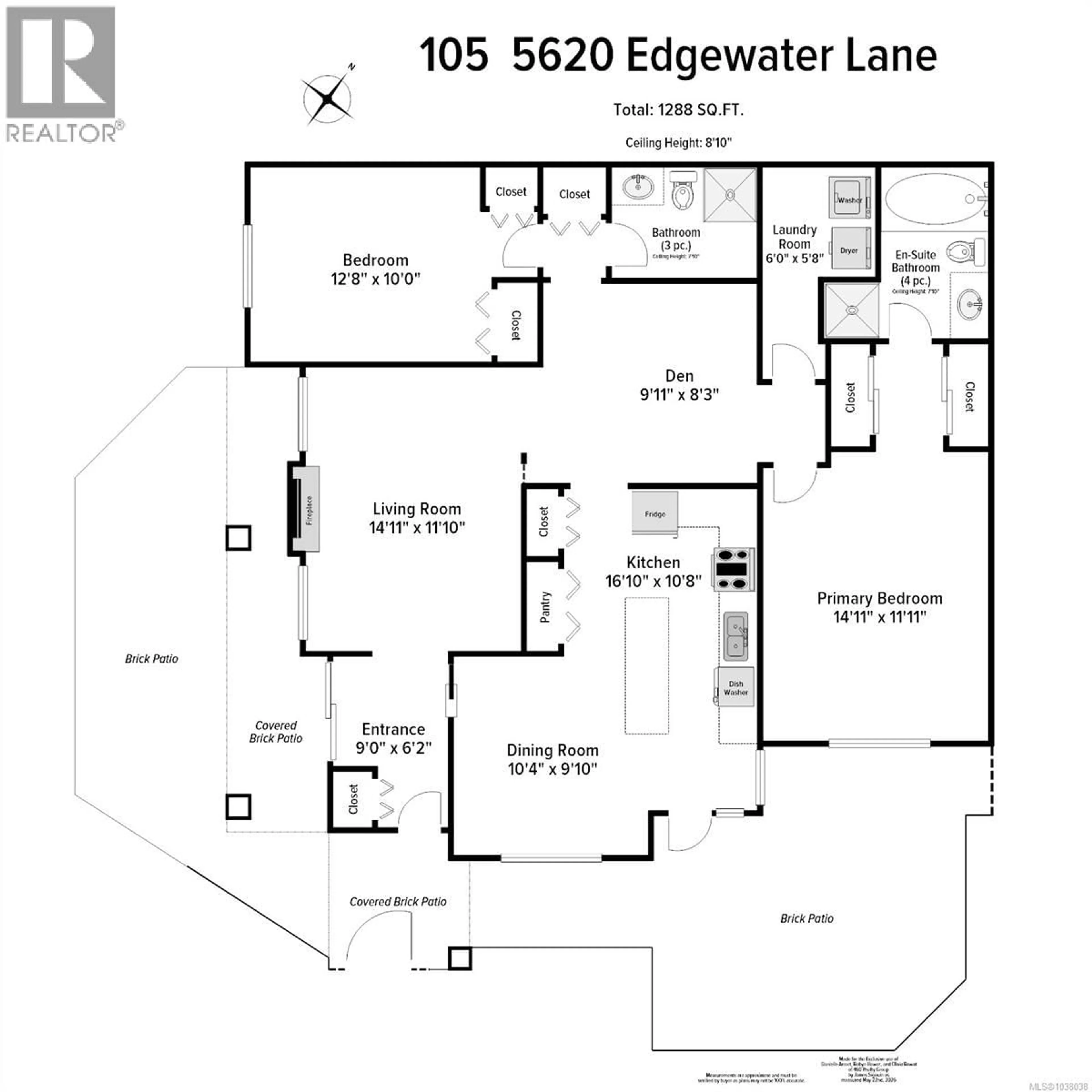 Floor plan for 105 - 5620 EDGEWATER LANE, Nanaimo British Columbia V9T6K1