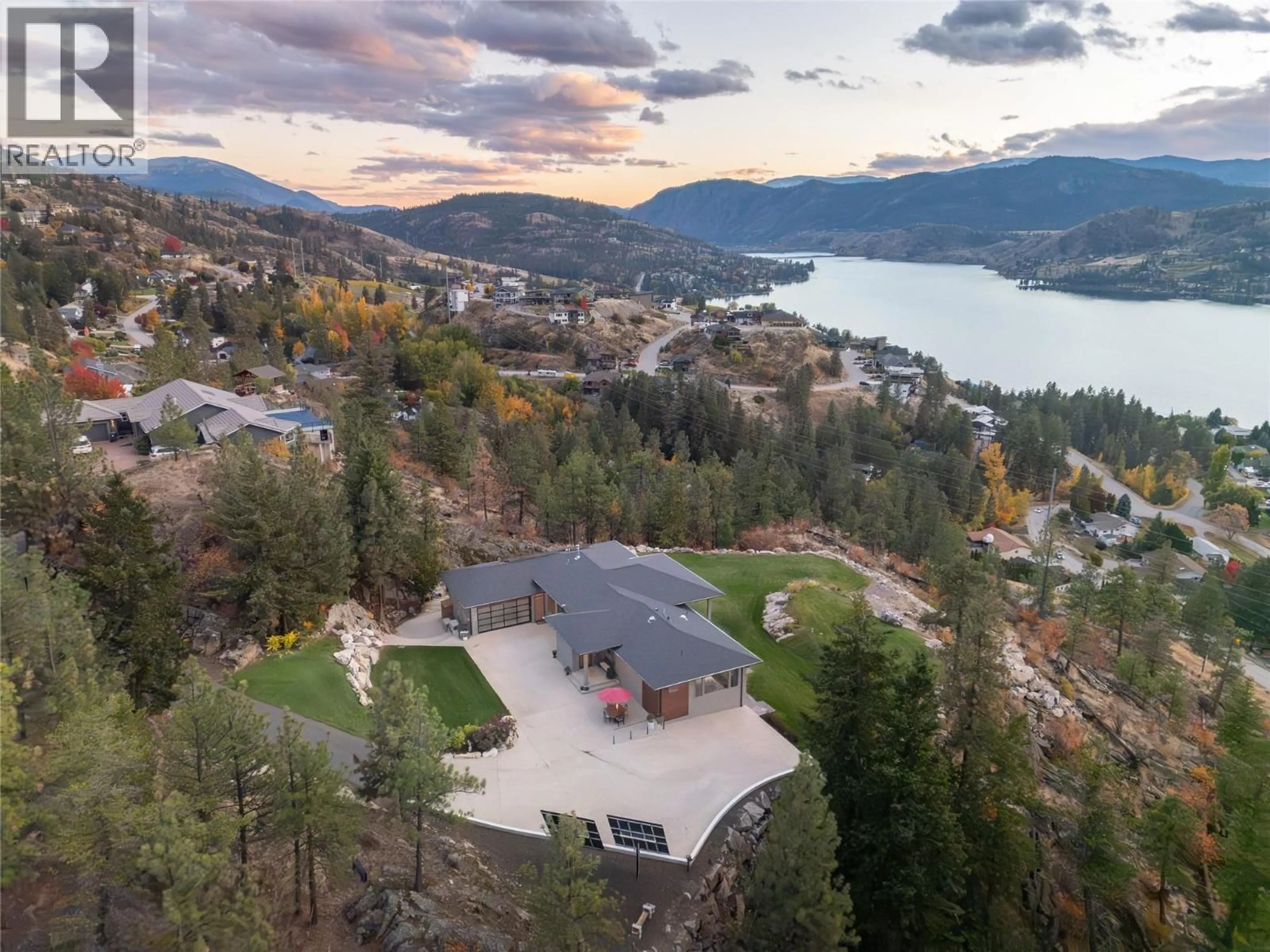 A pic from outside/outdoor area/front of a property/back of a property/a pic from drone, mountain view for 133 CHRISTIE MTN LANE, Okanagan Falls British Columbia V0H1R3