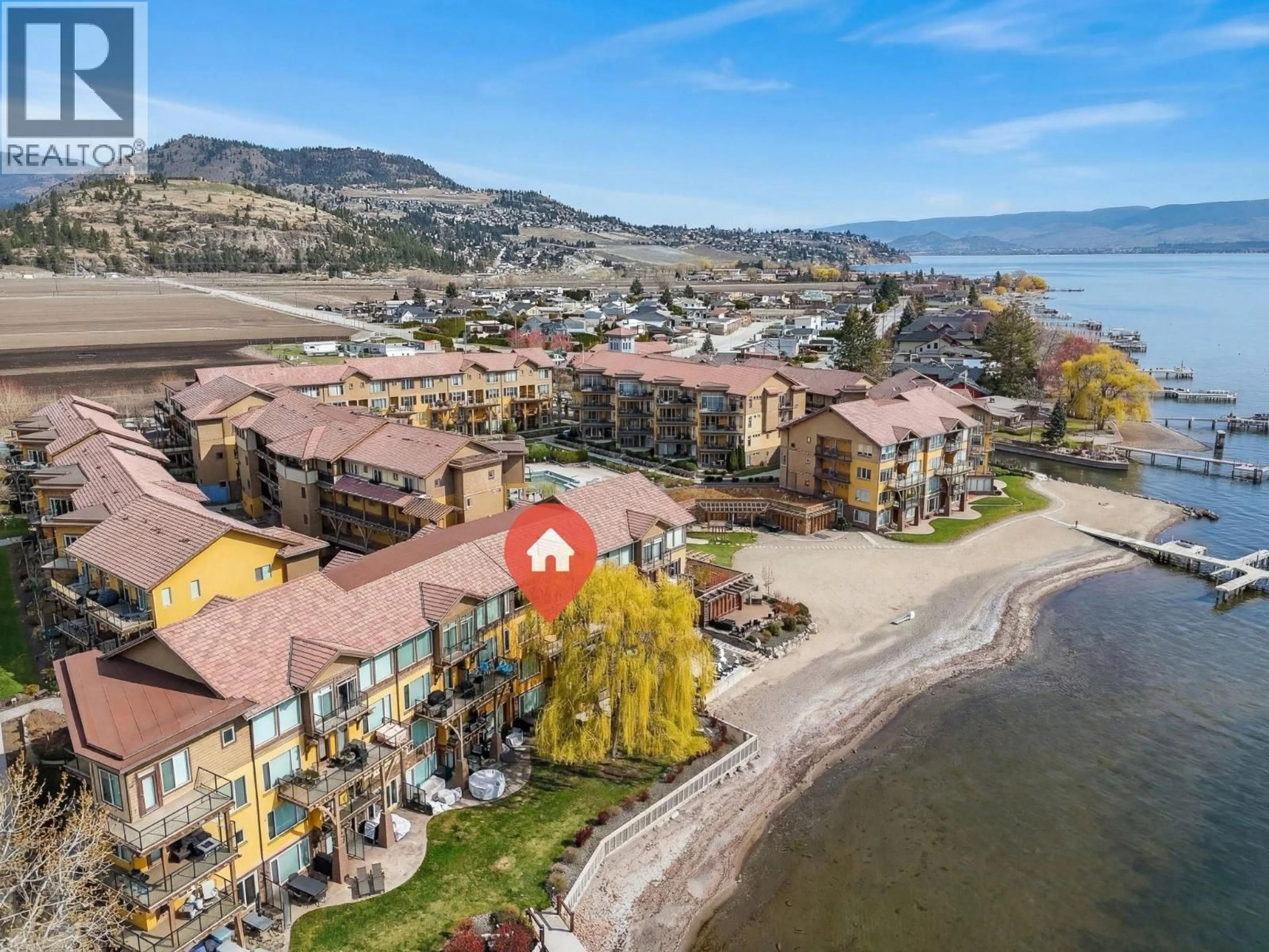 A pic from outside/outdoor area/front of a property/back of a property/a pic from drone, water/lake/river/ocean view for 1306 - 4016 PRITCHARD DRIVE, West Kelowna British Columbia V4T3E4