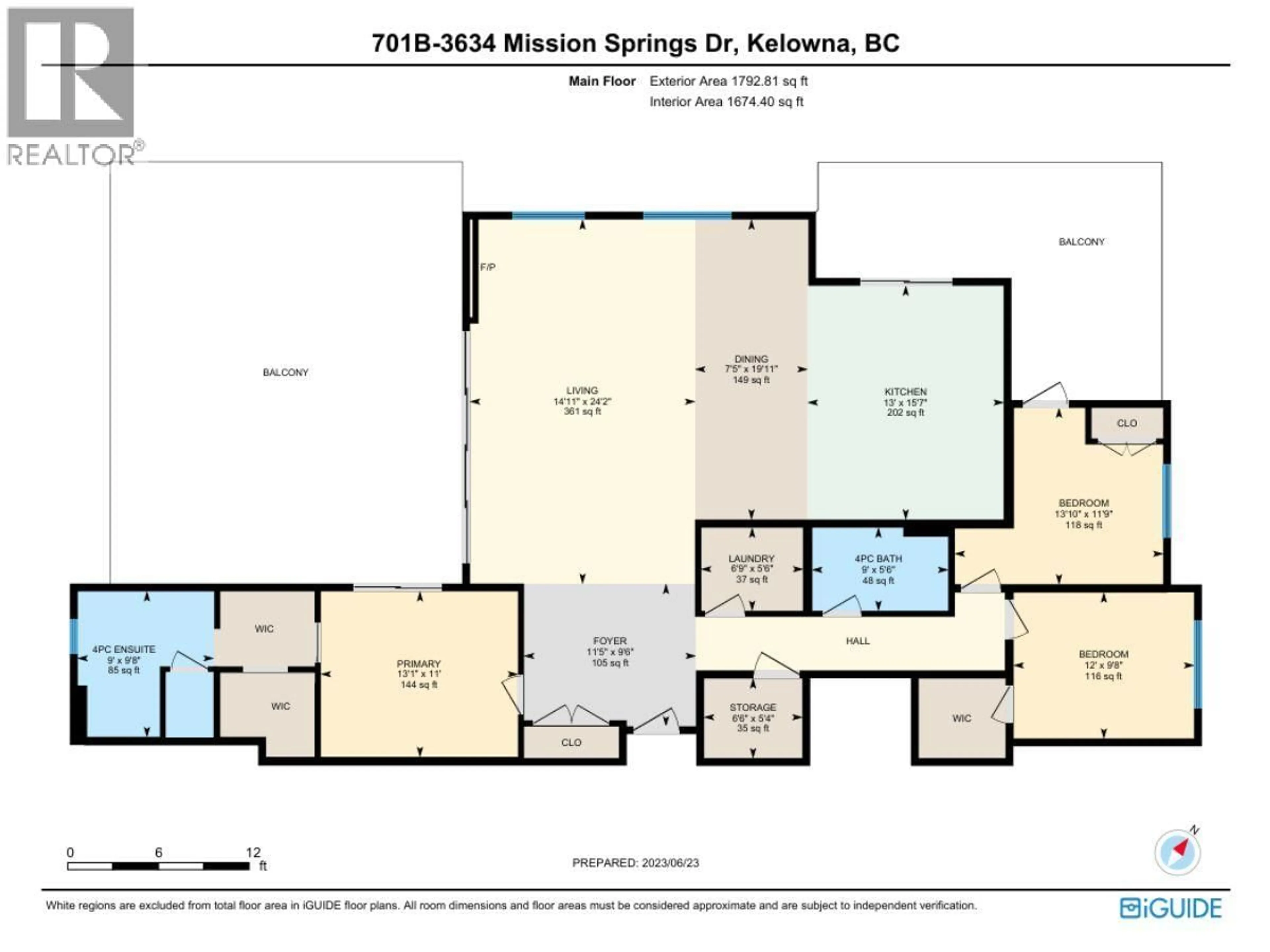 Floor plan for 701B - 3634 MISSION SPRINGS DRIVE, Kelowna British Columbia V1W0C9