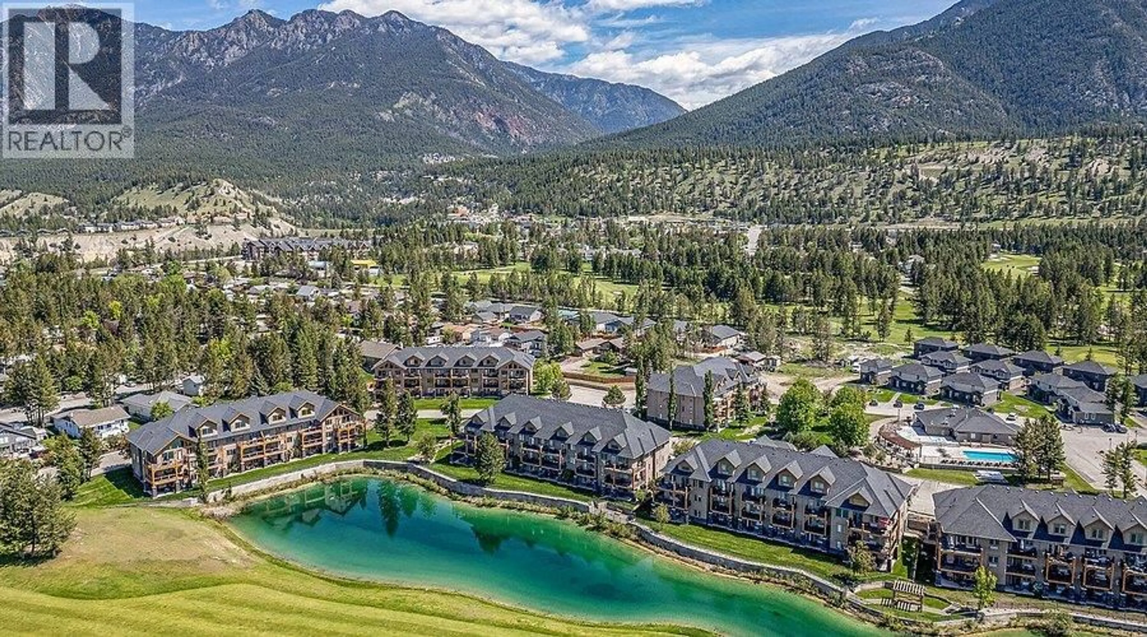 A pic from outside/outdoor area/front of a property/back of a property/a pic from drone, mountain view for 213B - 200 BIGHORN BOULEVARD, Radium Hot Springs British Columbia V0A1M0