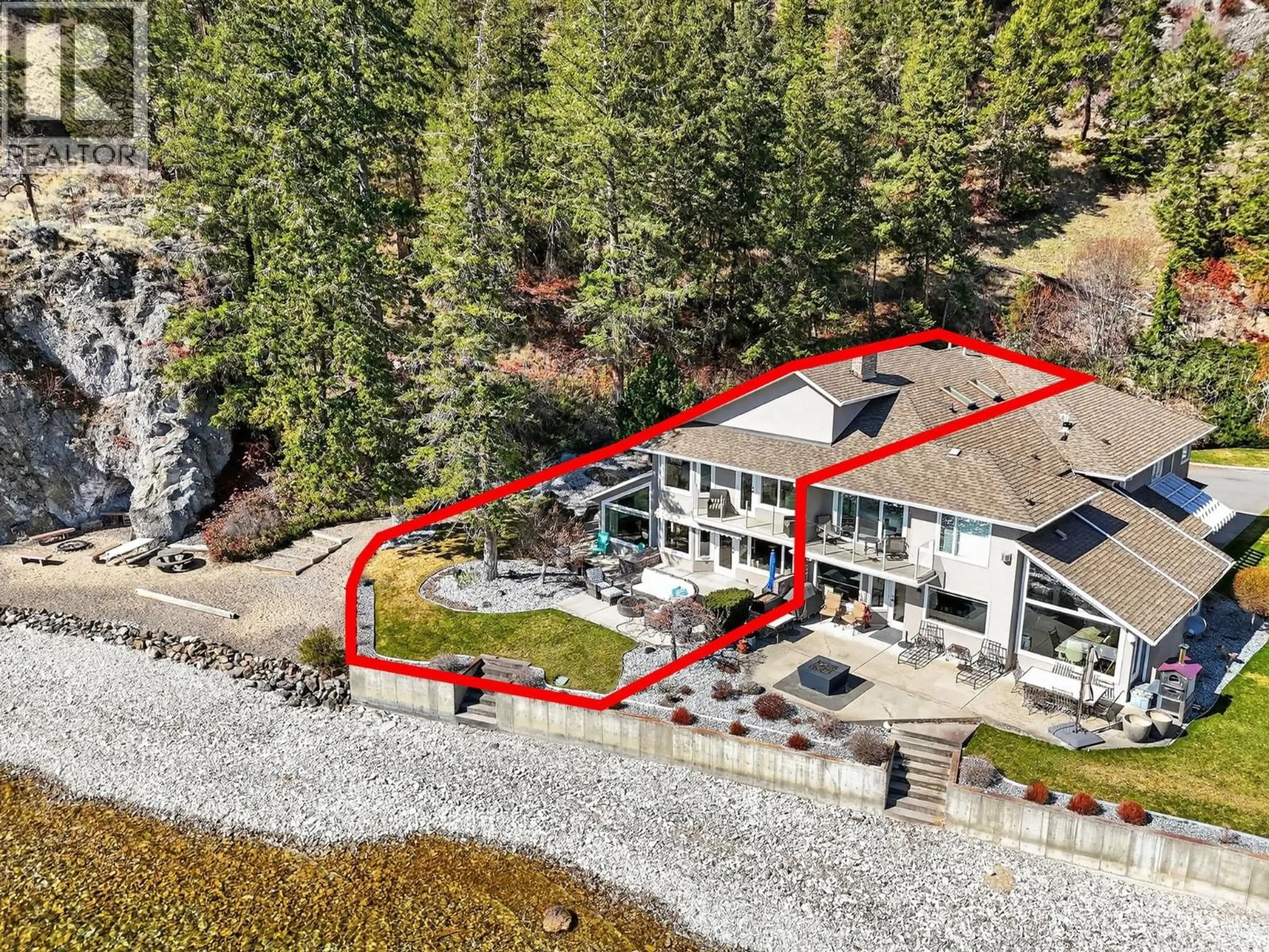 A pic from outside/outdoor area/front of a property/back of a property/a pic from drone, water/lake/river/ocean view for 8 - 2589 WHITWORTH ROAD, West Kelowna British Columbia V4T2K5