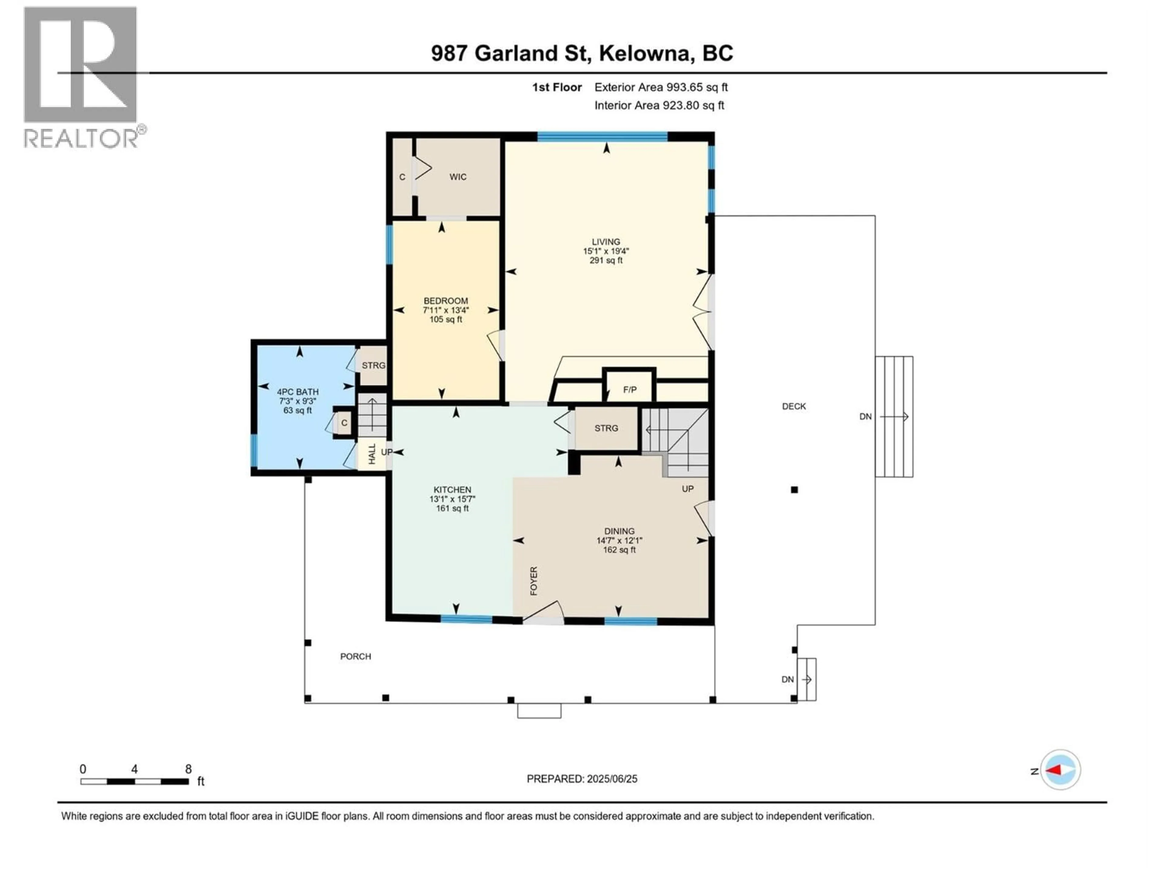 Floor plan for 987 GARLAND STREET, Kelowna British Columbia V1Y3M9
