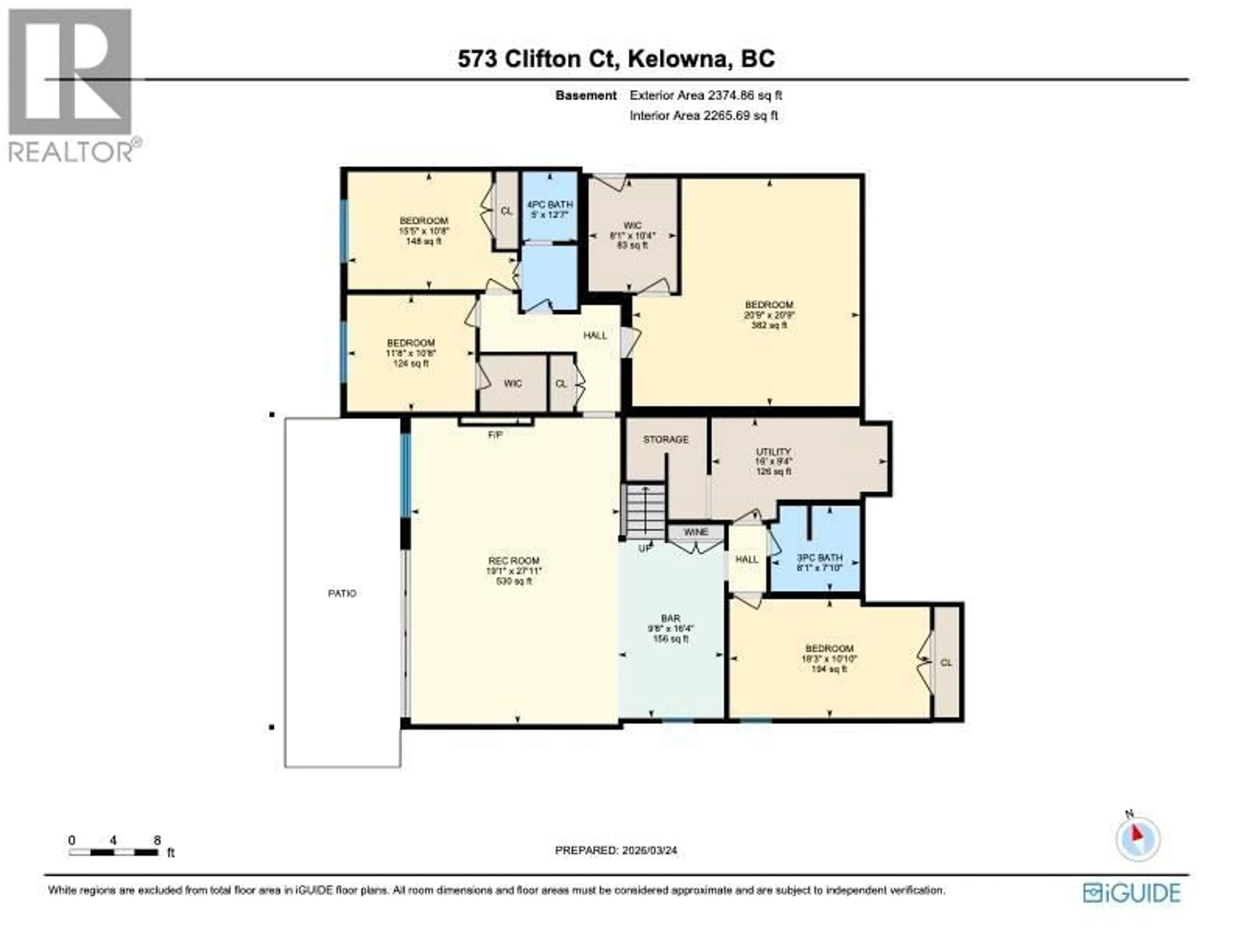 Floor plan for 573 CLIFTON COURT, Kelowna British Columbia V1V0B7
