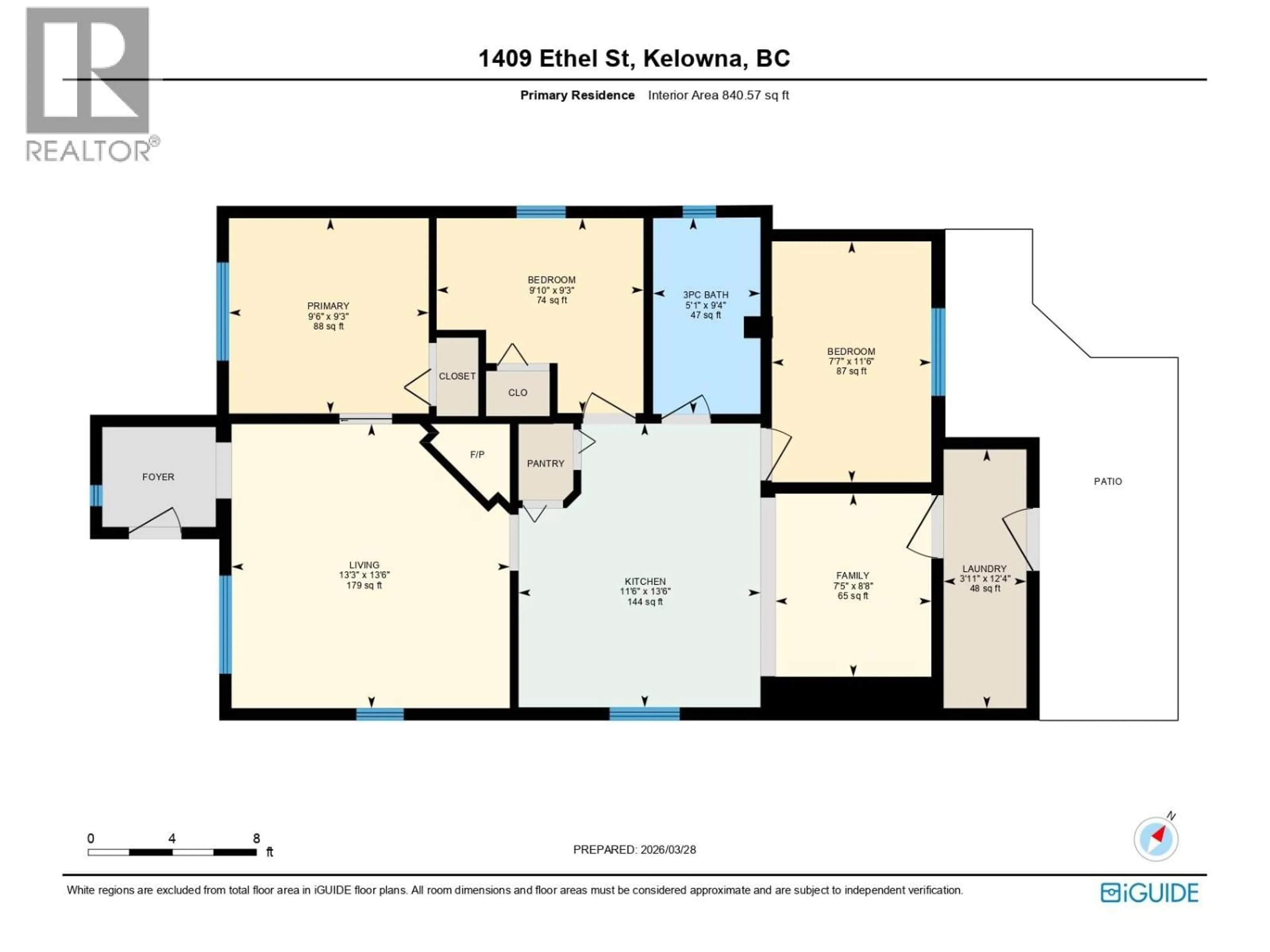 Floor plan for 1409 ETHEL STREET, Kelowna British Columbia V1Y2X5