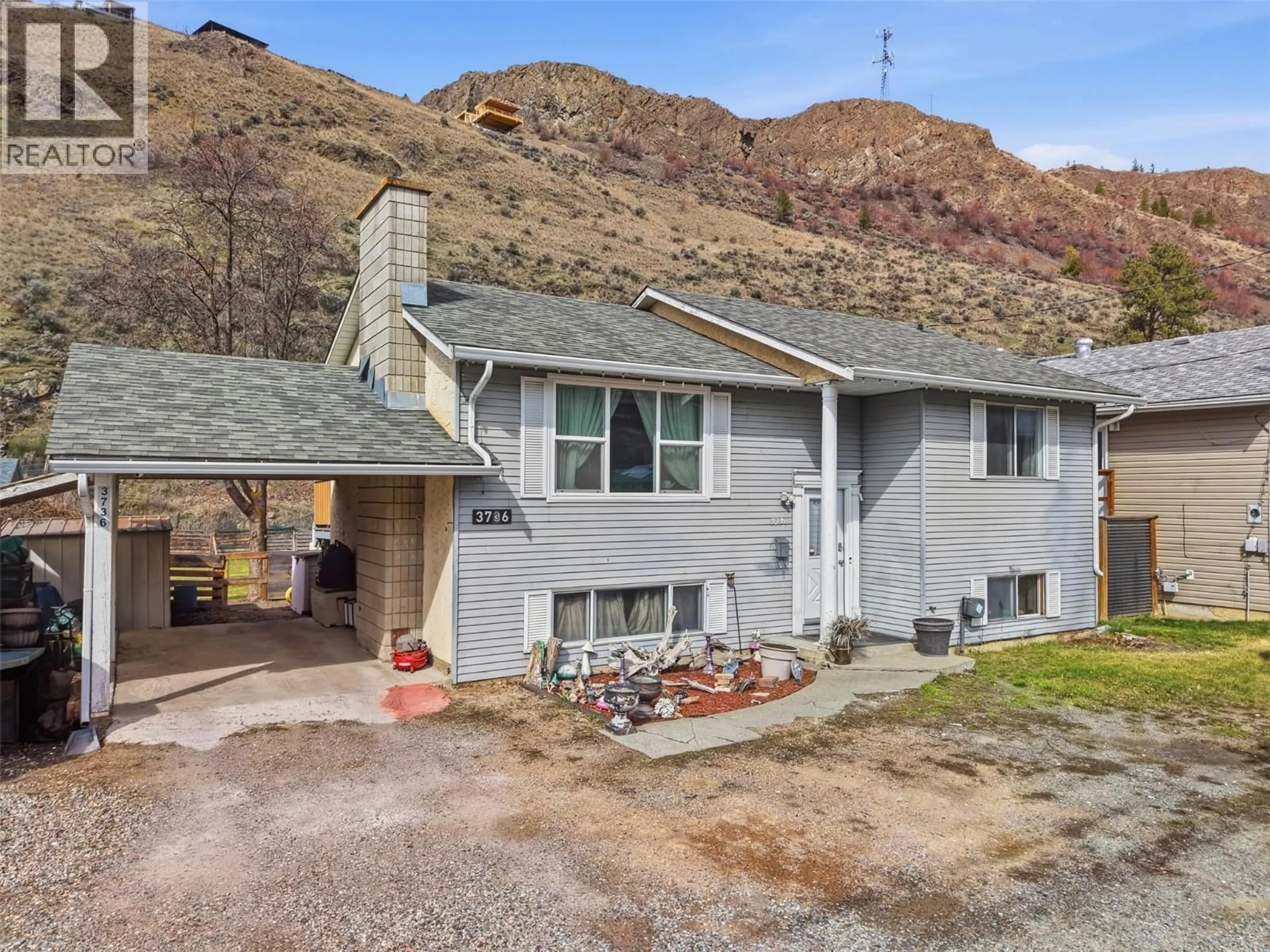 A pic from outside/outdoor area/front of a property/back of a property/a pic from drone, mountain view for 3736 WESTSYDE ROAD, Kamloops British Columbia V2B7H6