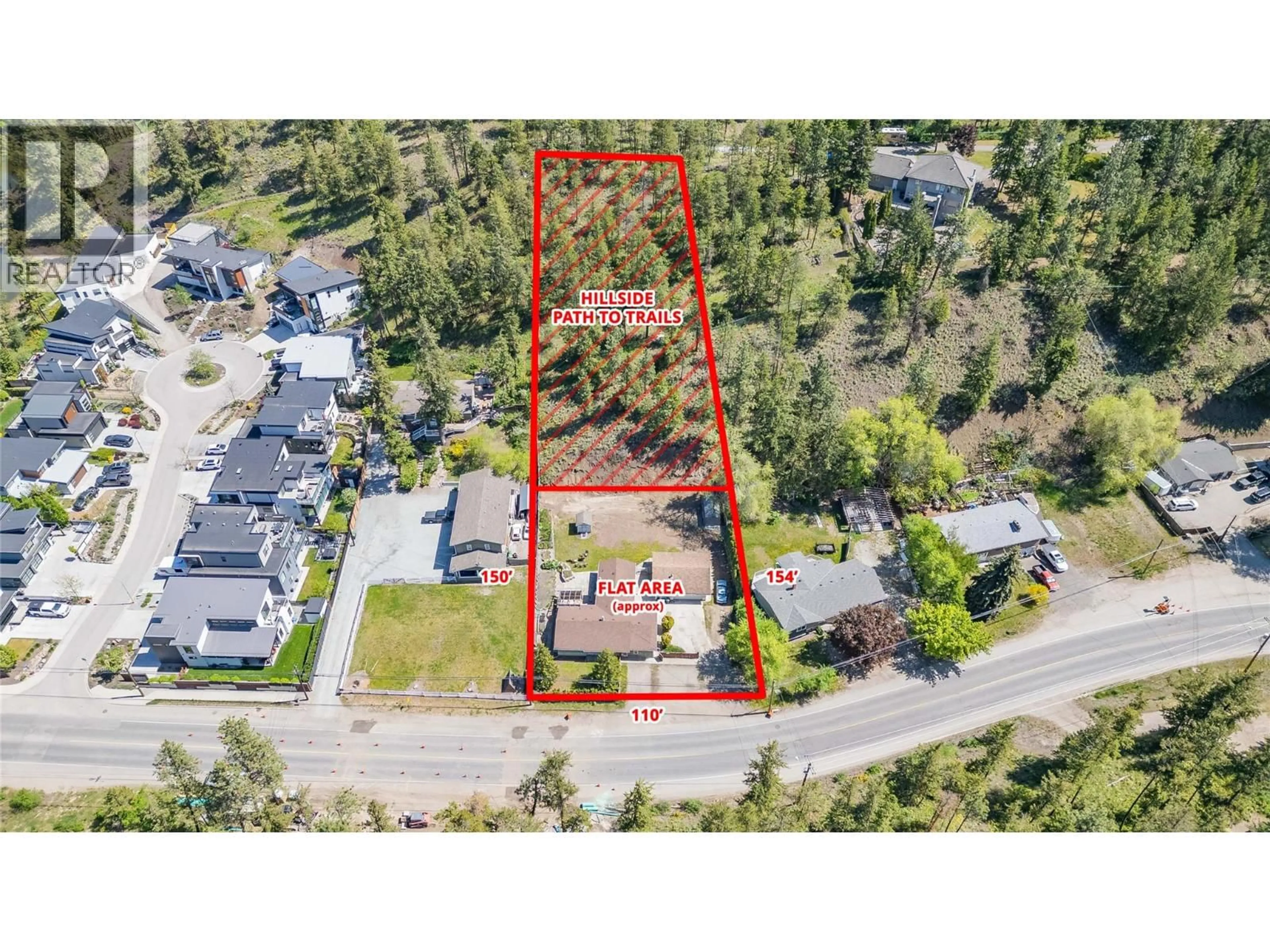 A pic from outside/outdoor area/front of a property/back of a property/a pic from drone, street for 365 CLIFTON ROAD, Kelowna British Columbia V1V1A4