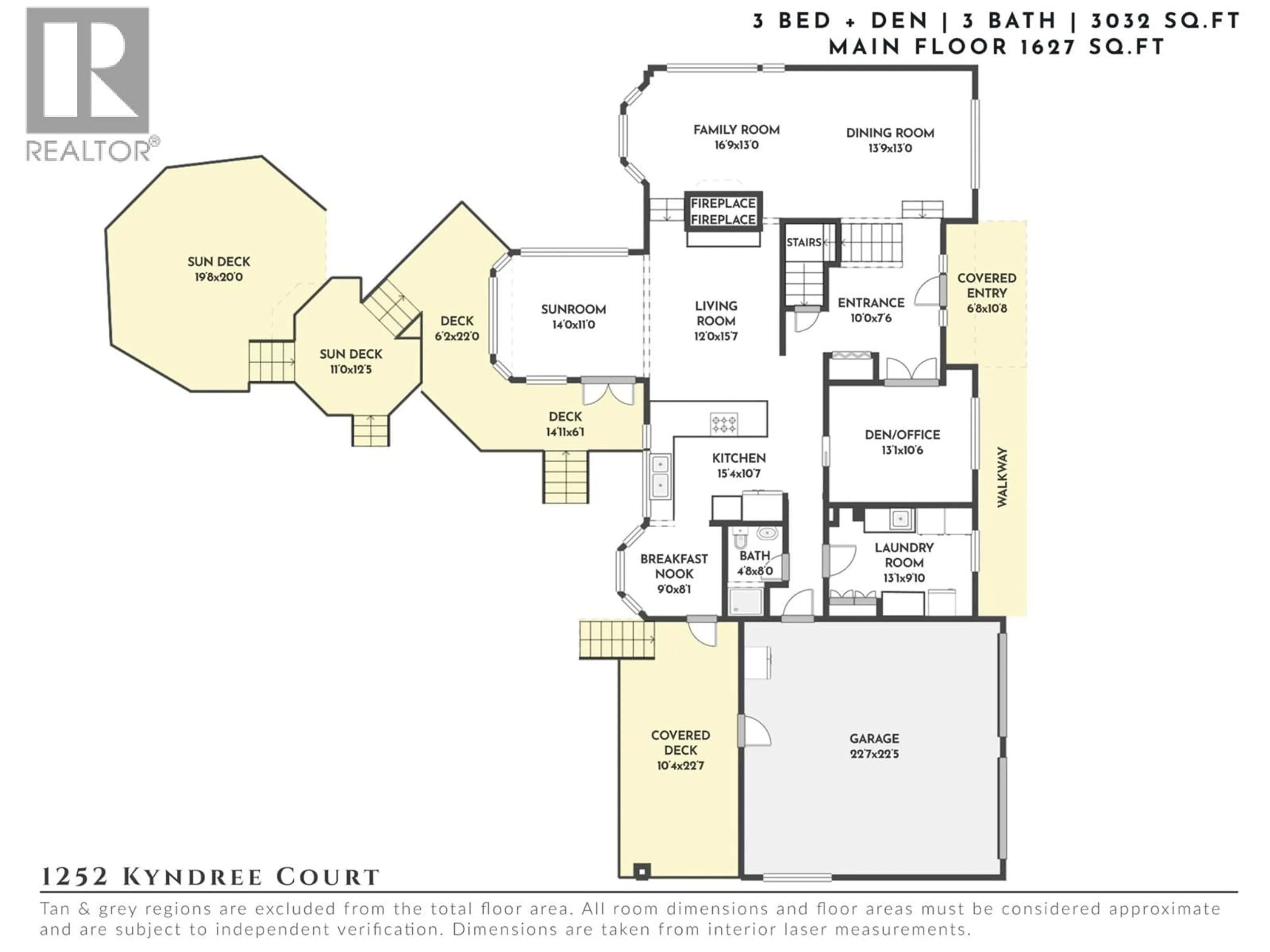 Floor plan for 1252 KYNDREE COURT, Kelowna British Columbia V1V1H1