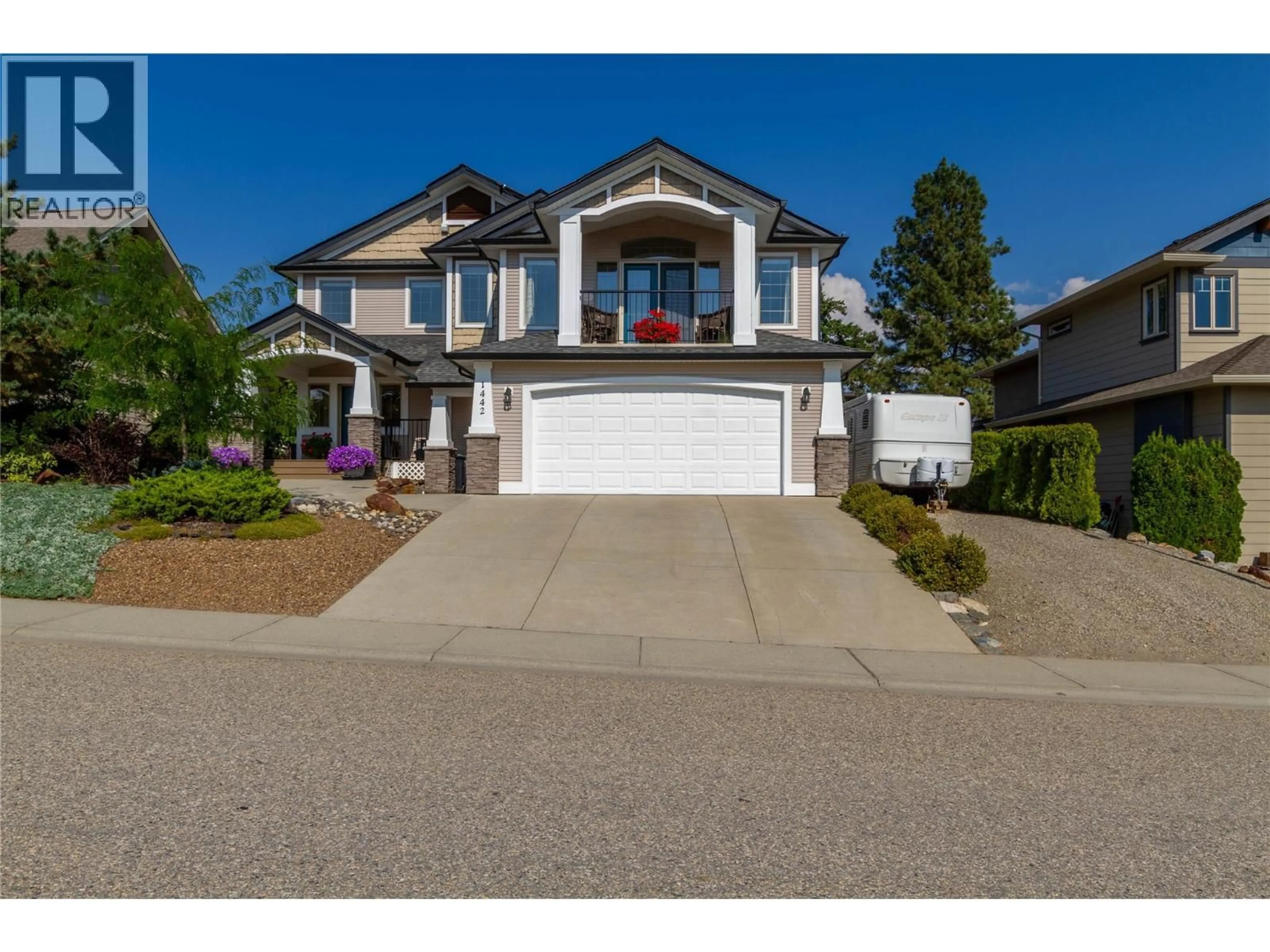 Home with vinyl exterior material, street for 1442 COPPER MOUNTAIN COURT, Vernon British Columbia V1B3Y7
