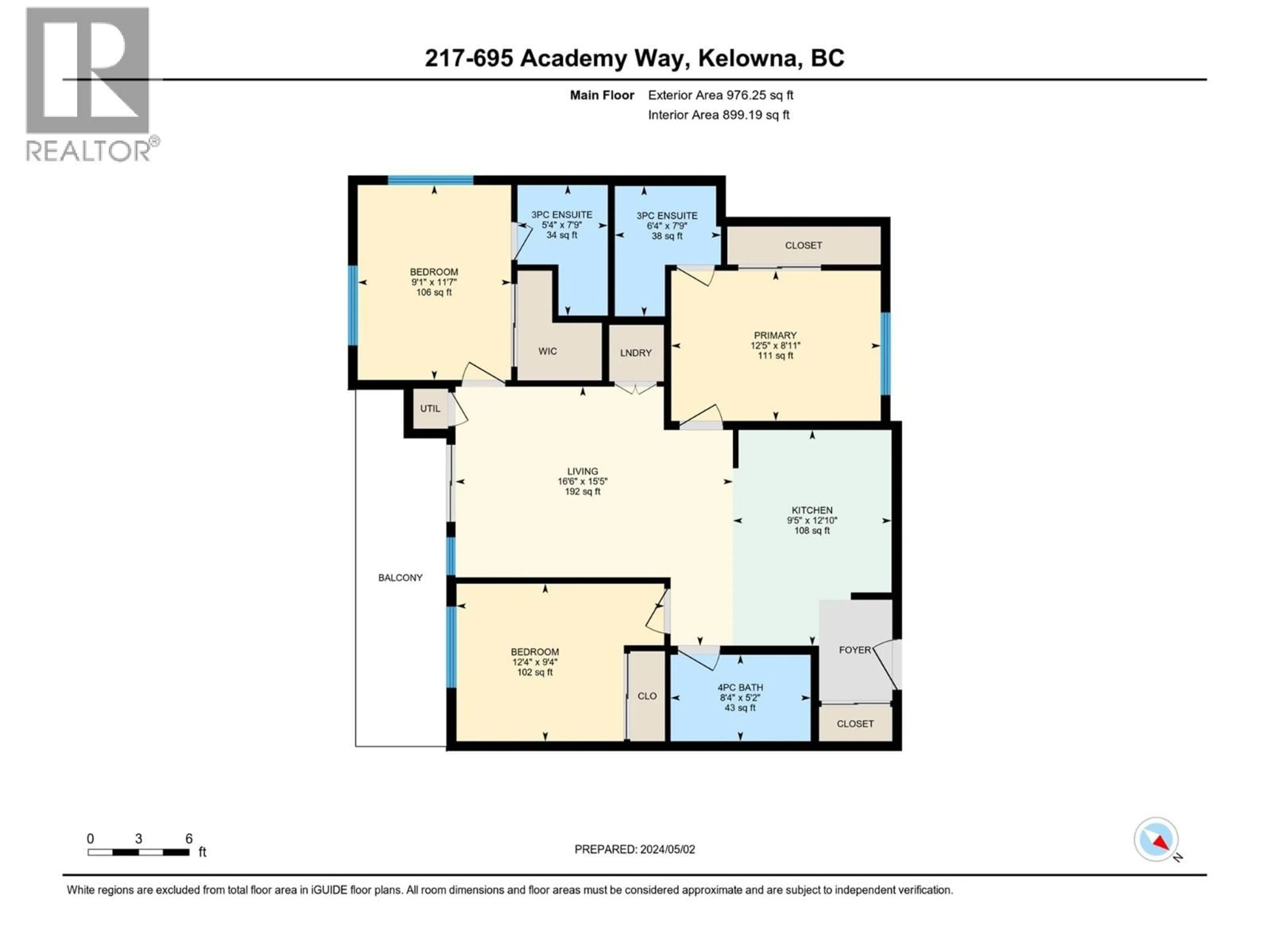 Floor plan for 217 - 695 ACADEMY WAY, Kelowna British Columbia V1V0A2