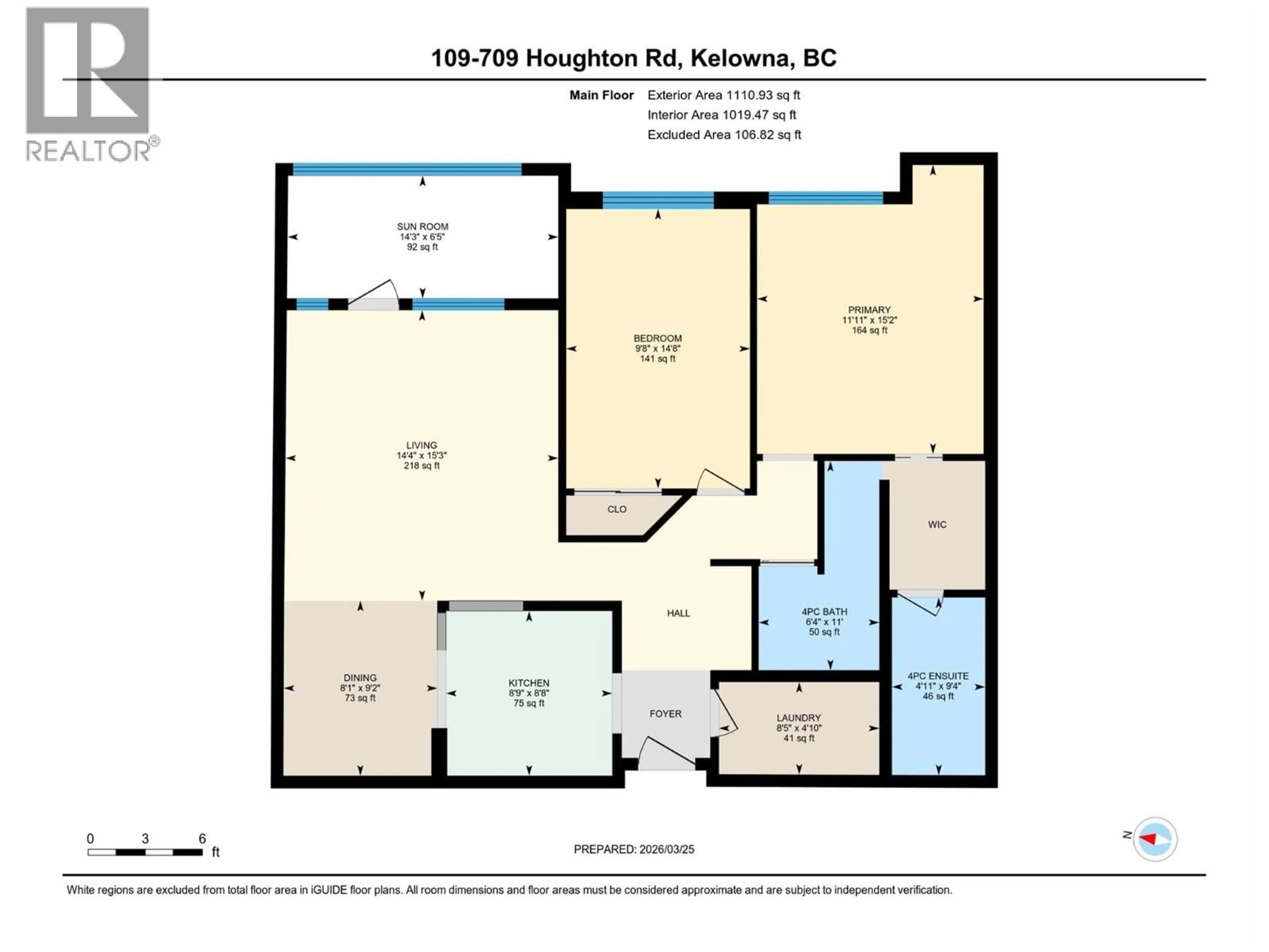 Floor plan for 109 - 709 HOUGHTON ROAD, Kelowna British Columbia V1X7J7
