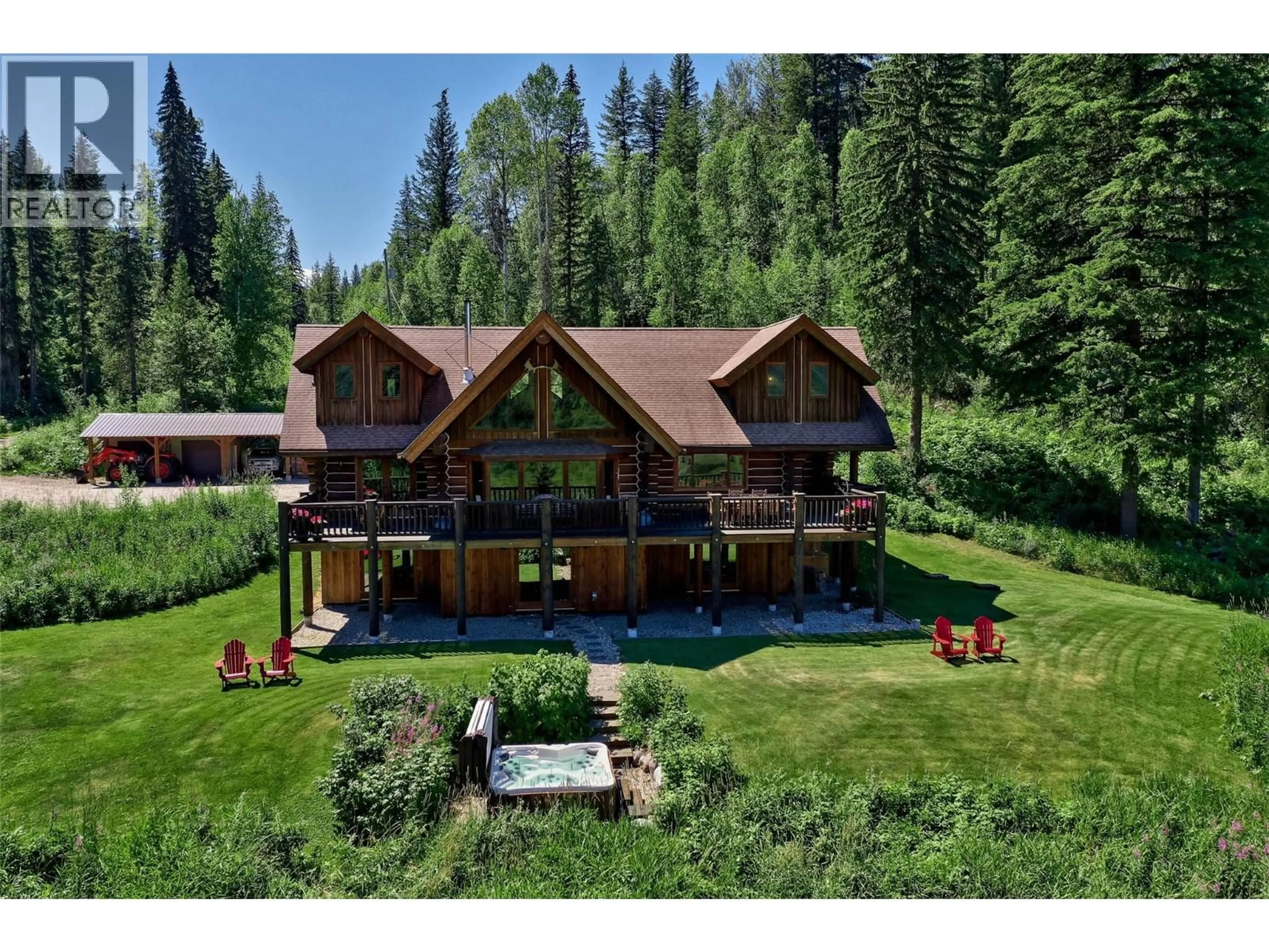 A pic from outside/outdoor area/front of a property/back of a property/a pic from drone, mountain view for 6584 CORRAL ROAD, Clearwater British Columbia V0E1N1