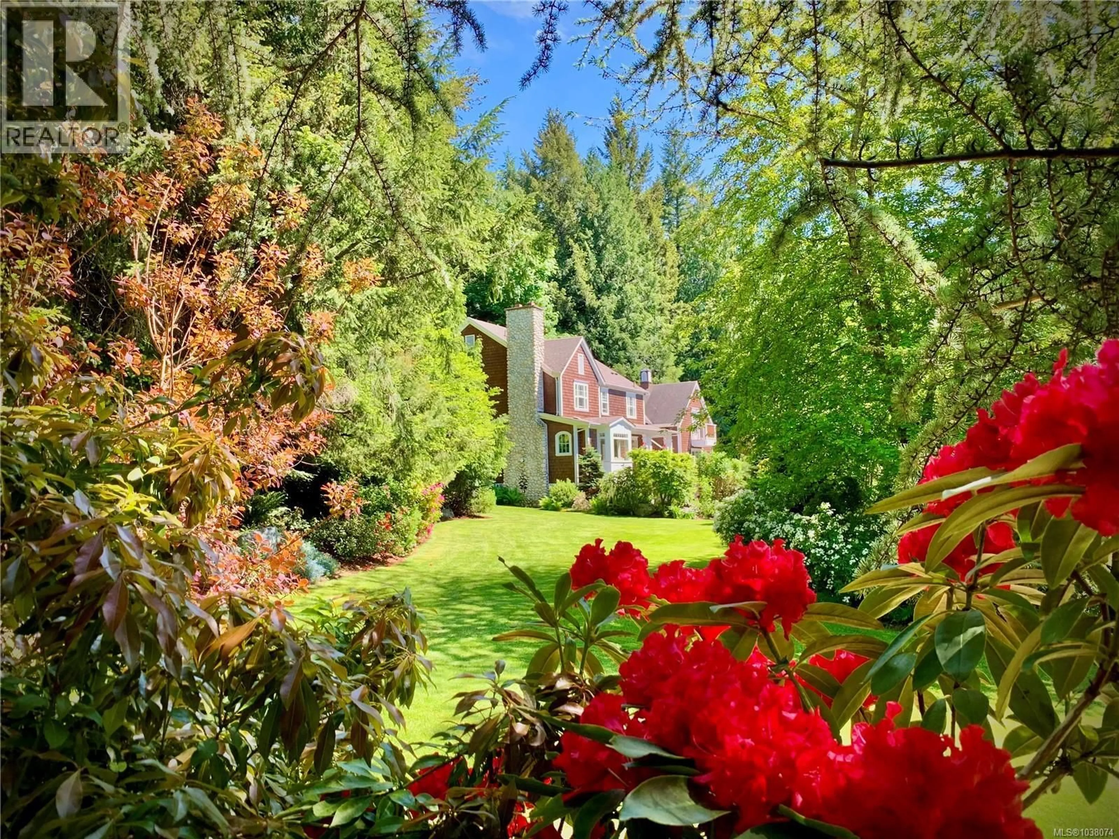 A pic from outside/outdoor area/front of a property/back of a property/a pic from drone, forest/trees view for 1188 GARDEN GATE DRIVE, Central Saanich British Columbia V8M2H6