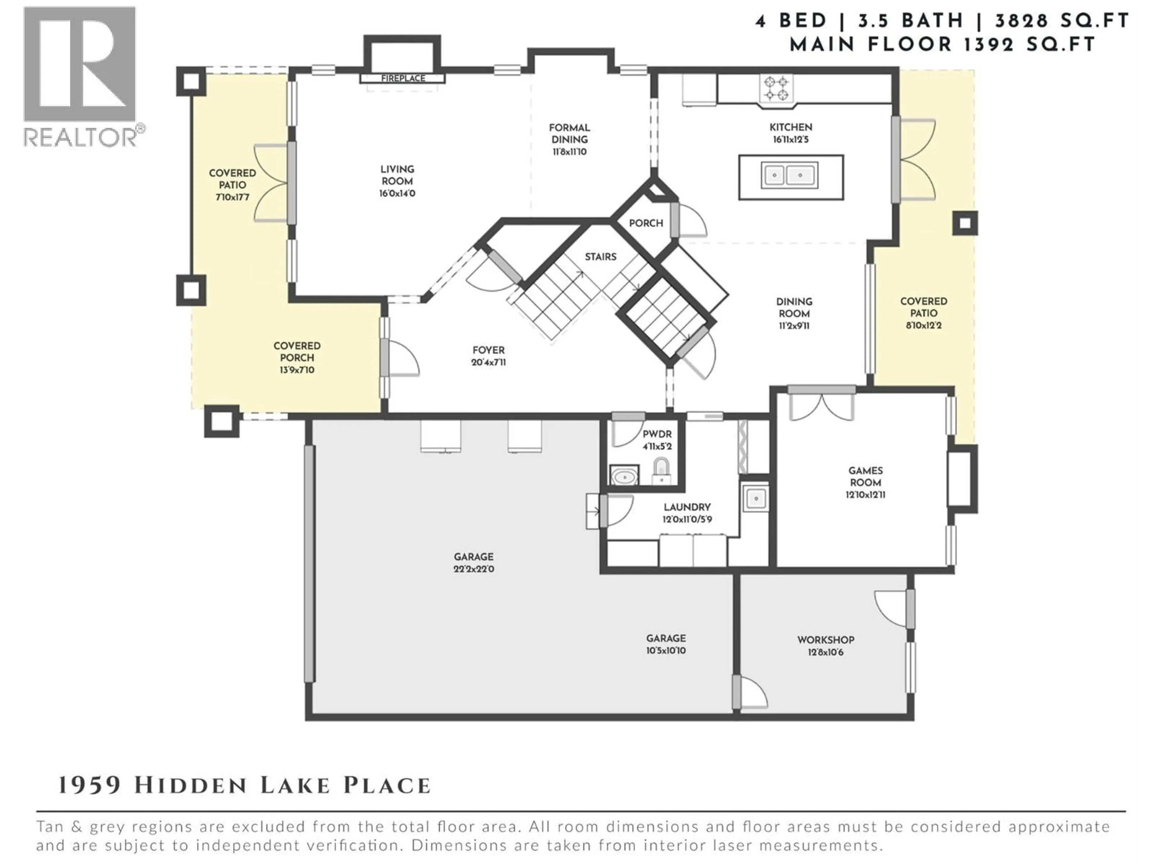 Floor plan for 1959 HIDDEN LAKE PLACE, Kelowna British Columbia V1V2W8