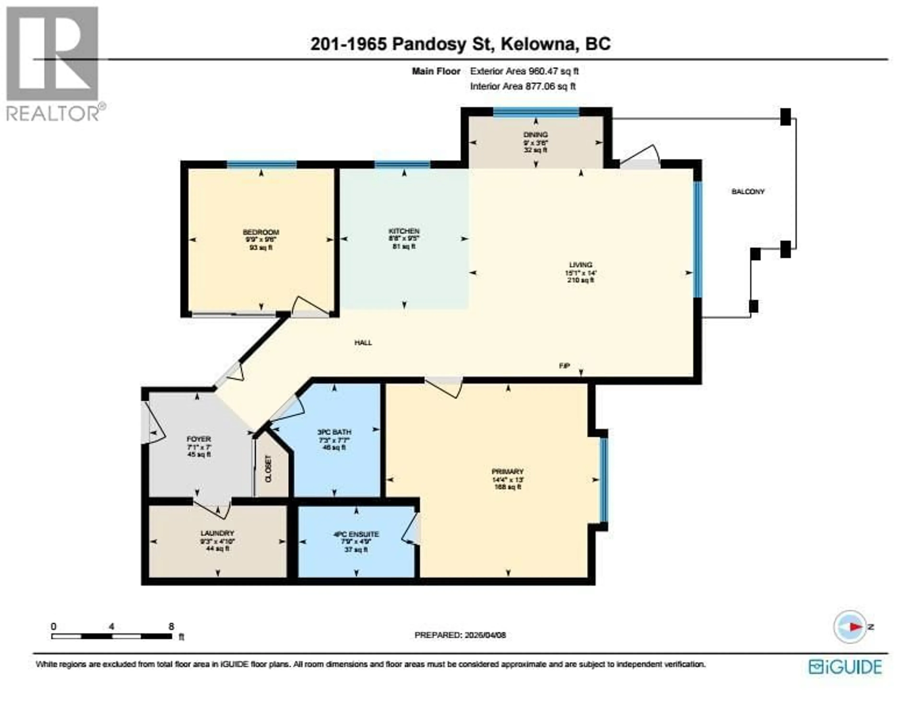 Floor plan for 201 - 1965 PANDOSY STREET, Kelowna British Columbia V1Y1R9