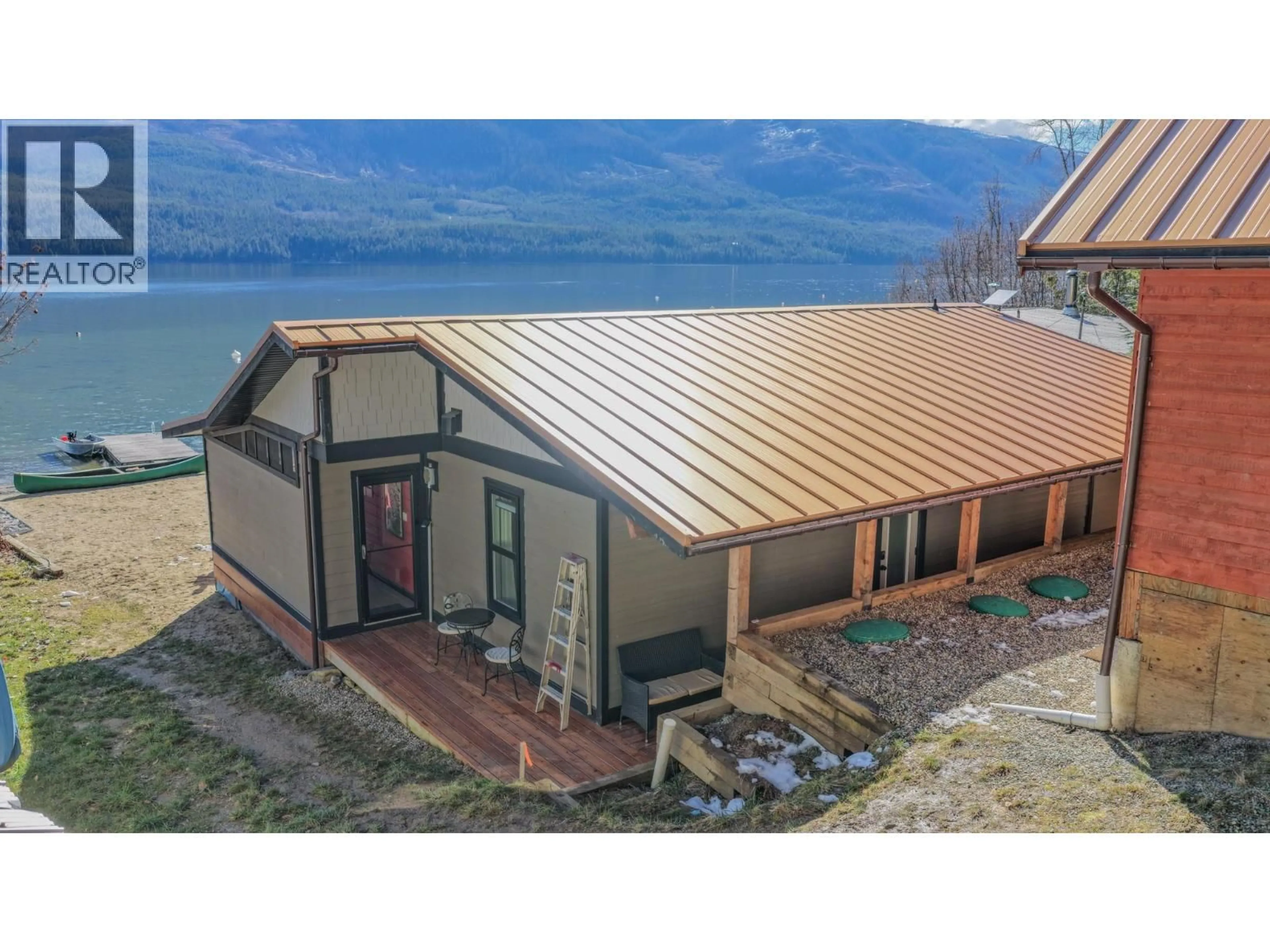 A pic from outside/outdoor area/front of a property/back of a property/a pic from drone, building for 105 MABEL LAKE SUBDIVISION ROAD, Enderby British Columbia V0E1V5