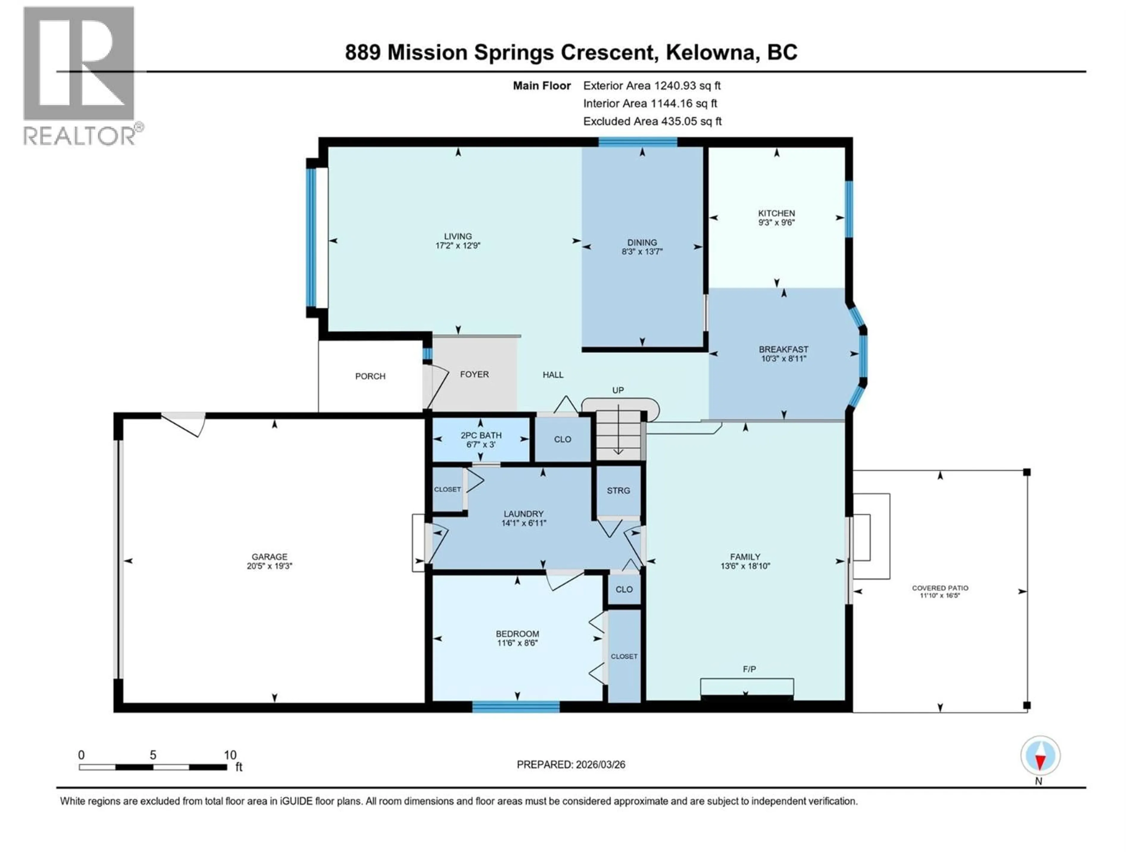 Floor plan for 889 MISSION SPRINGS CRESCENT, Kelowna British Columbia V1W3L9