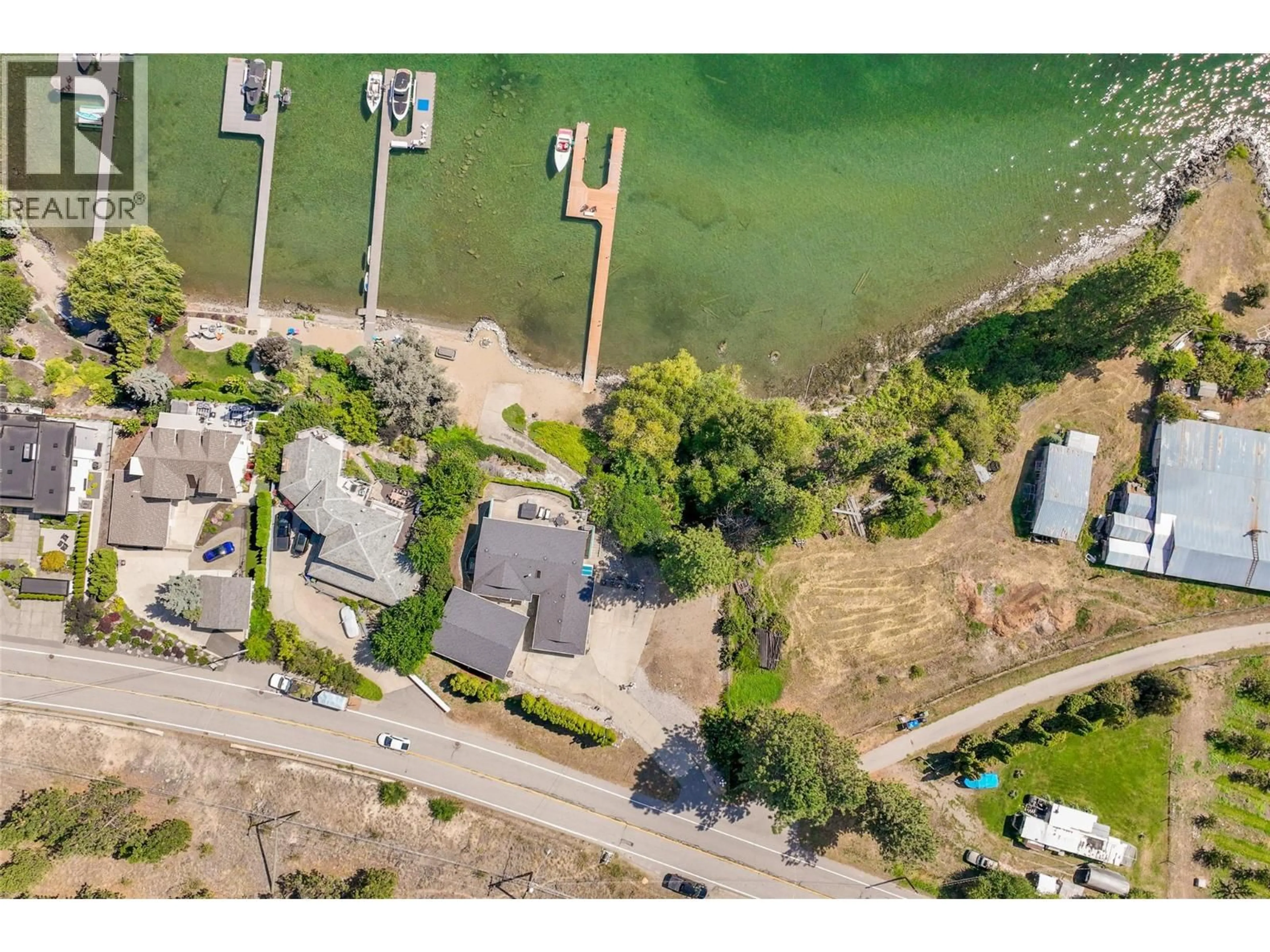 A pic from outside/outdoor area/front of a property/back of a property/a pic from drone, water/lake/river/ocean view for 2387 CAMPBELL ROAD, West Kelowna British Columbia V1Z1S9