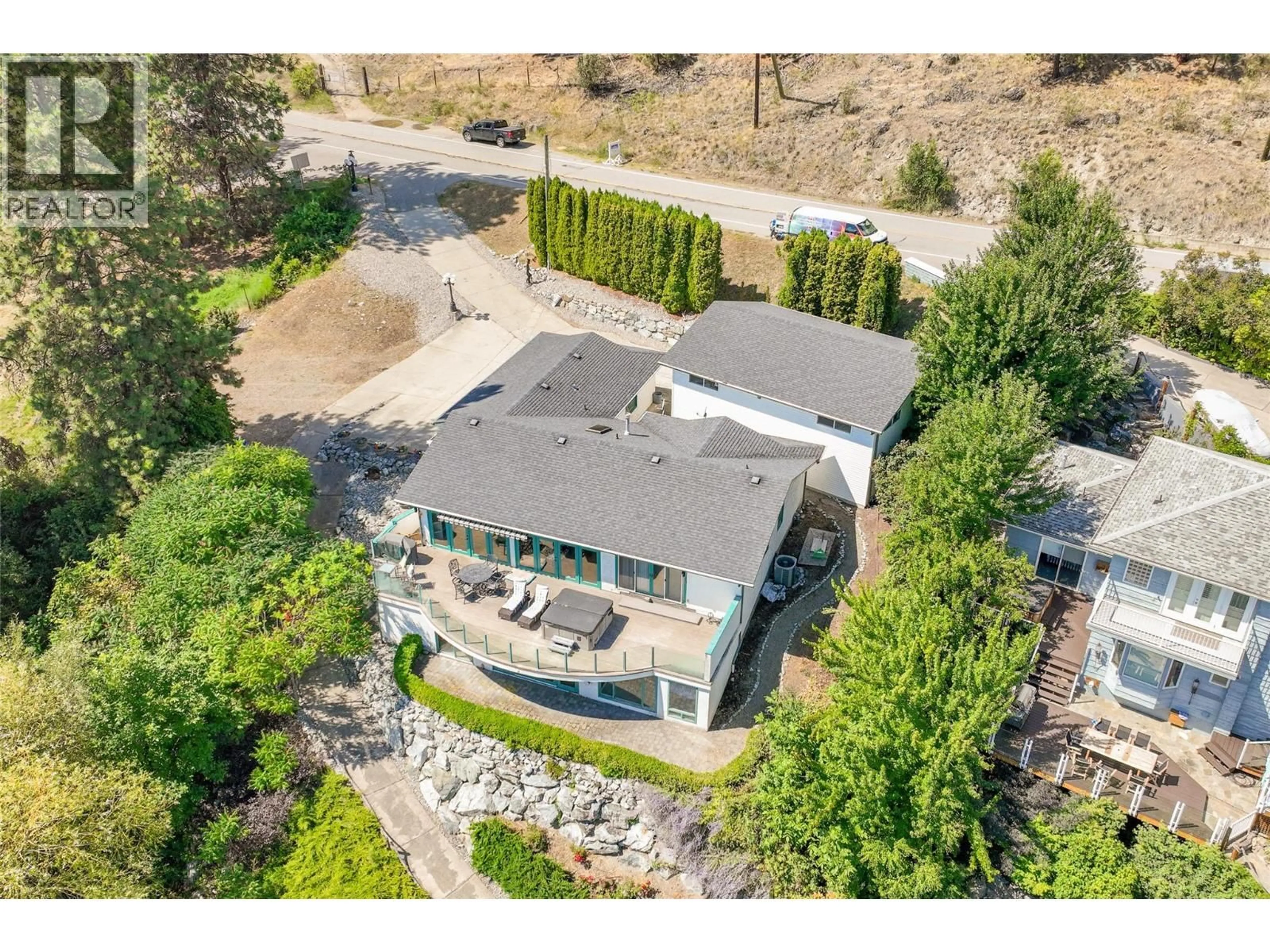 A pic from outside/outdoor area/front of a property/back of a property/a pic from drone, unknown for 2387 CAMPBELL ROAD, West Kelowna British Columbia V1Z1S9