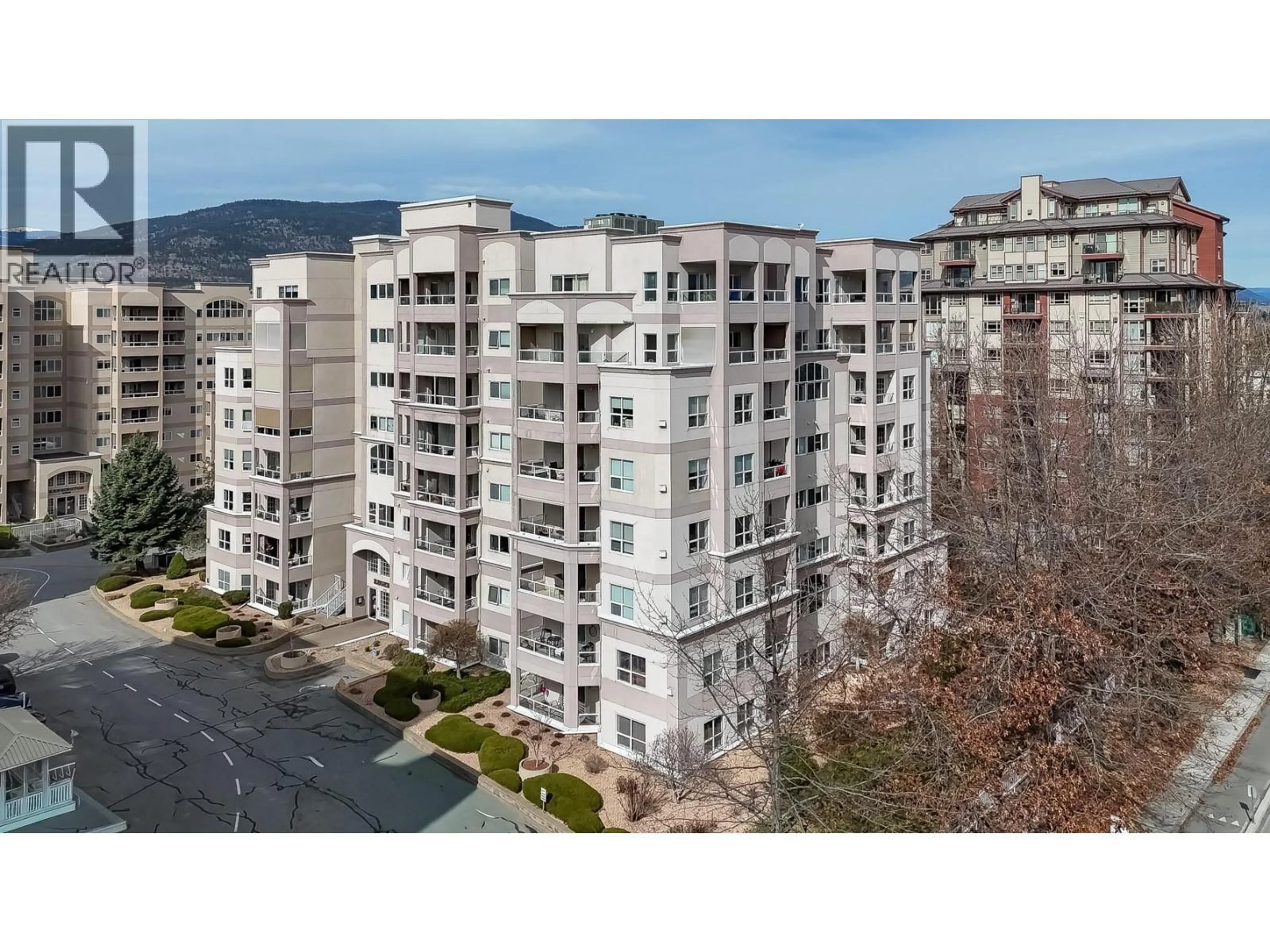A pic from outside/outdoor area/front of a property/back of a property/a pic from drone, city buildings view from balcony for 202 - 2245 ATKINSON STREET, Penticton British Columbia V2A8R7