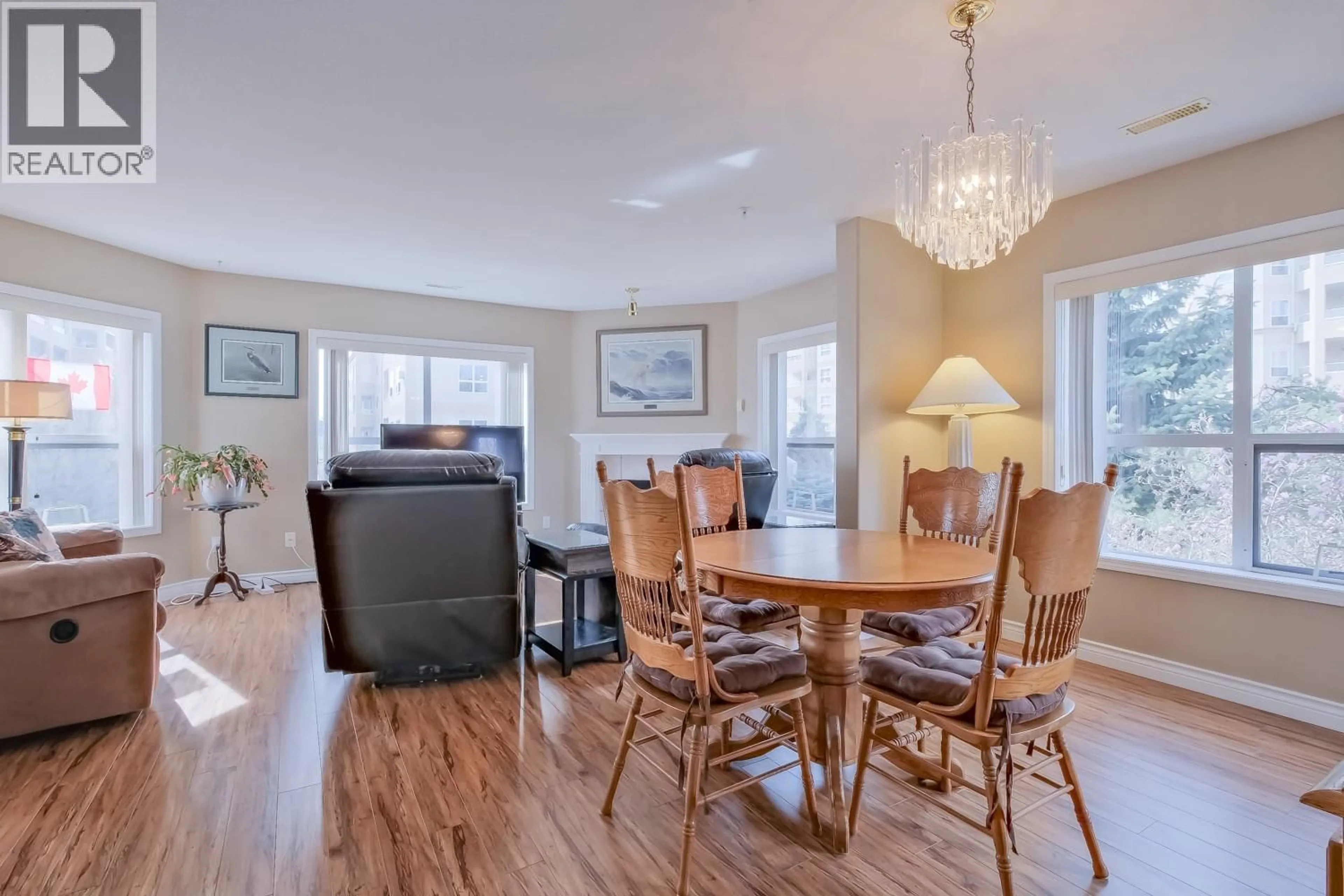 Dining room, wood/laminate floor for 202 - 2245 ATKINSON STREET, Penticton British Columbia V2A8R7