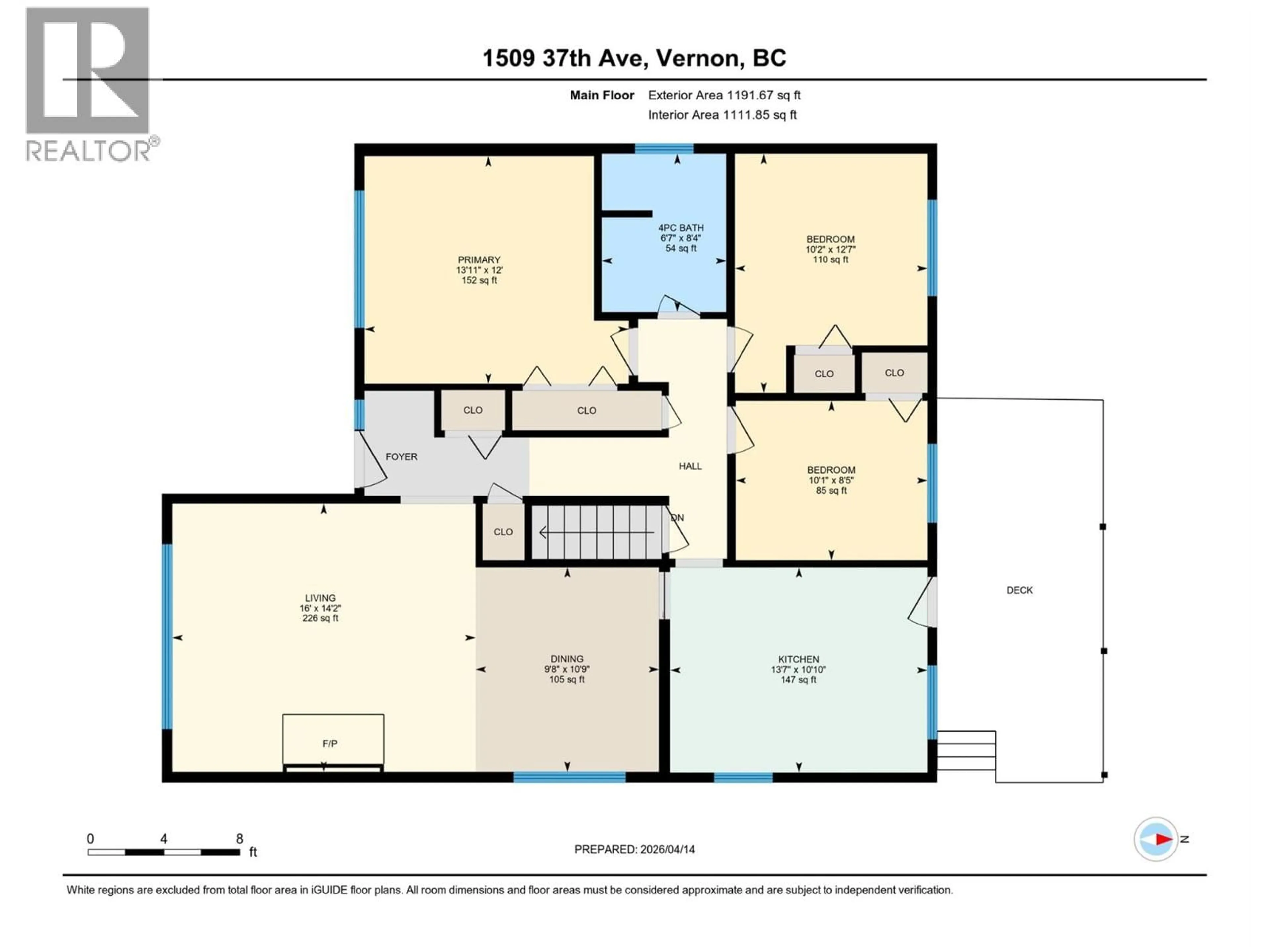 Floor plan for 1509 37 AVENUE, Vernon British Columbia V1T2W4