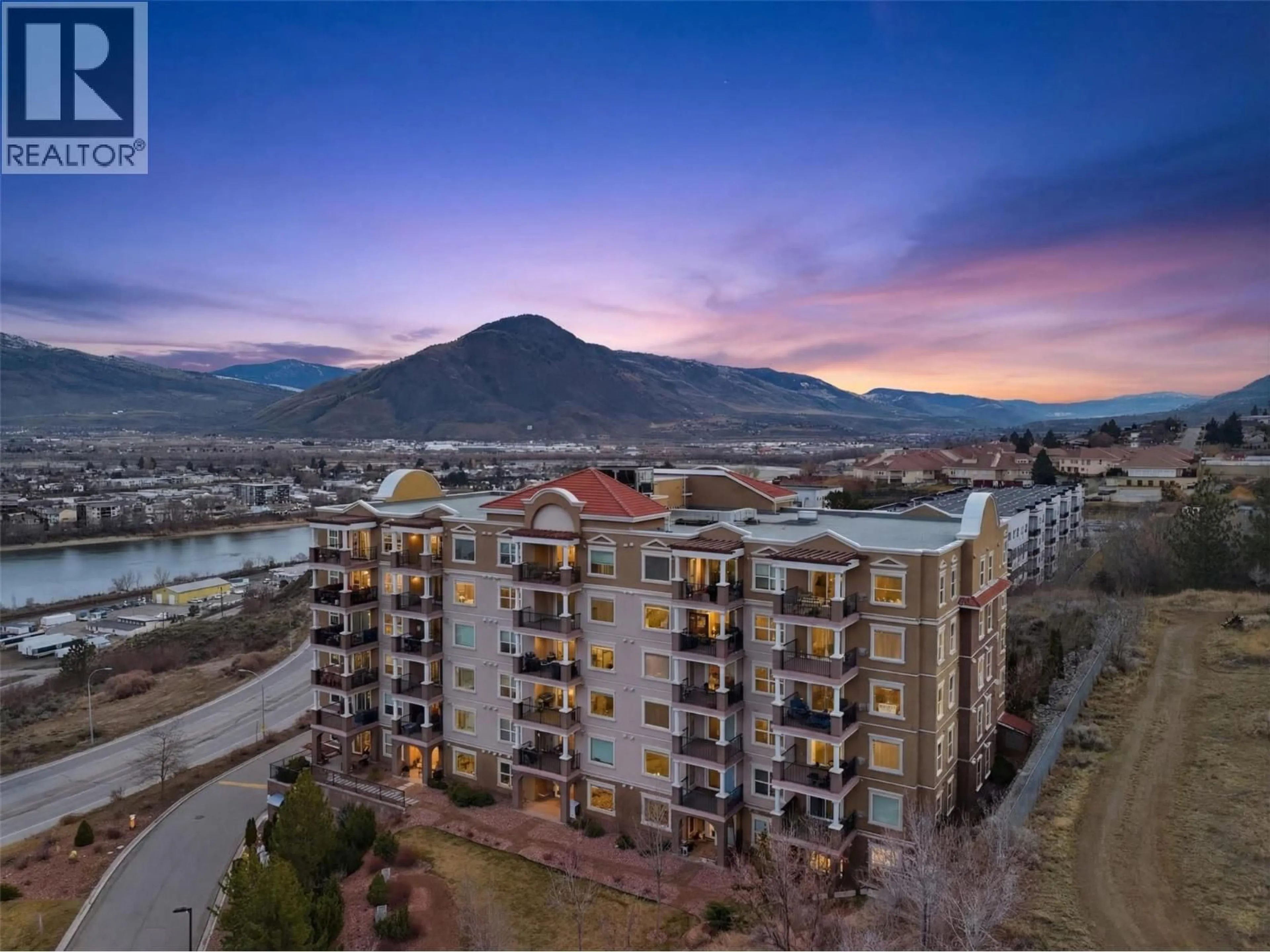 A pic from outside/outdoor area/front of a property/back of a property/a pic from drone, mountain view for 608 - 975 VICTORIA W STREET, Kamloops British Columbia V2C0C2