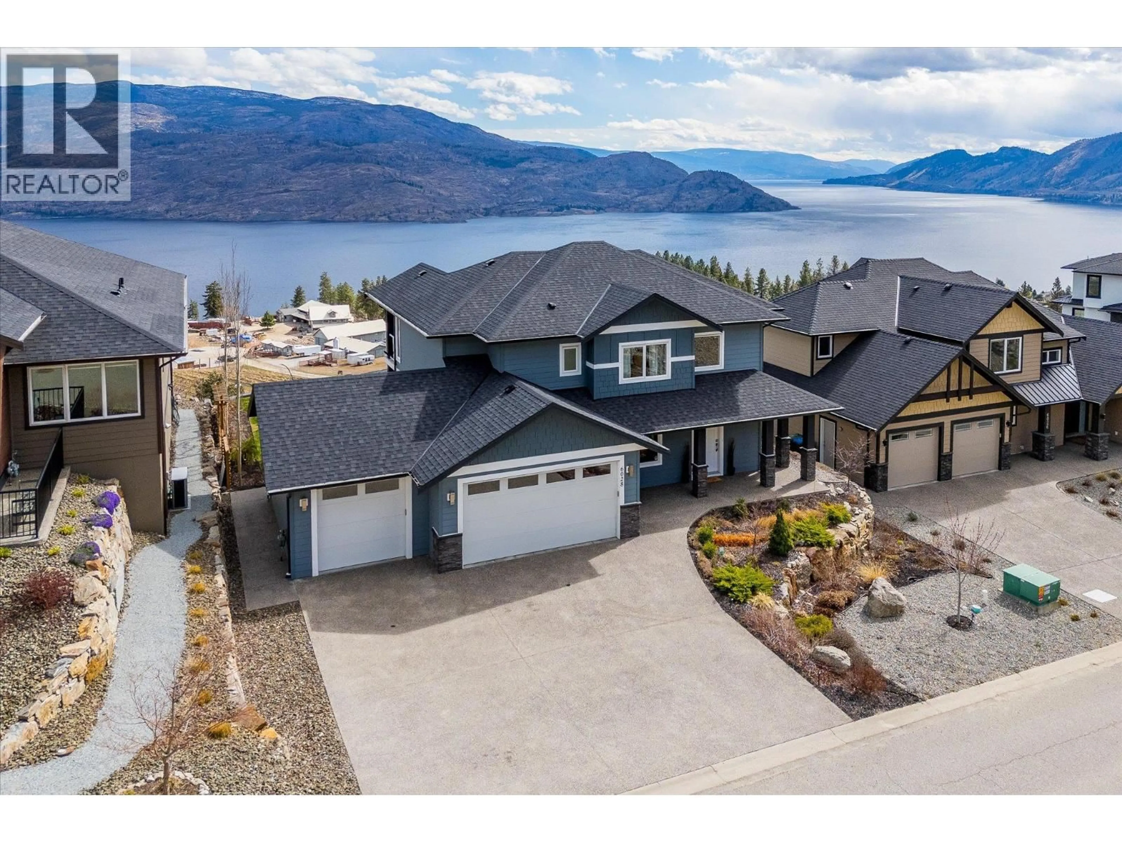 A pic from outside/outdoor area/front of a property/back of a property/a pic from drone, water/lake/river/ocean view for 6028 GERRIE ROAD, Peachland British Columbia V0H1X4
