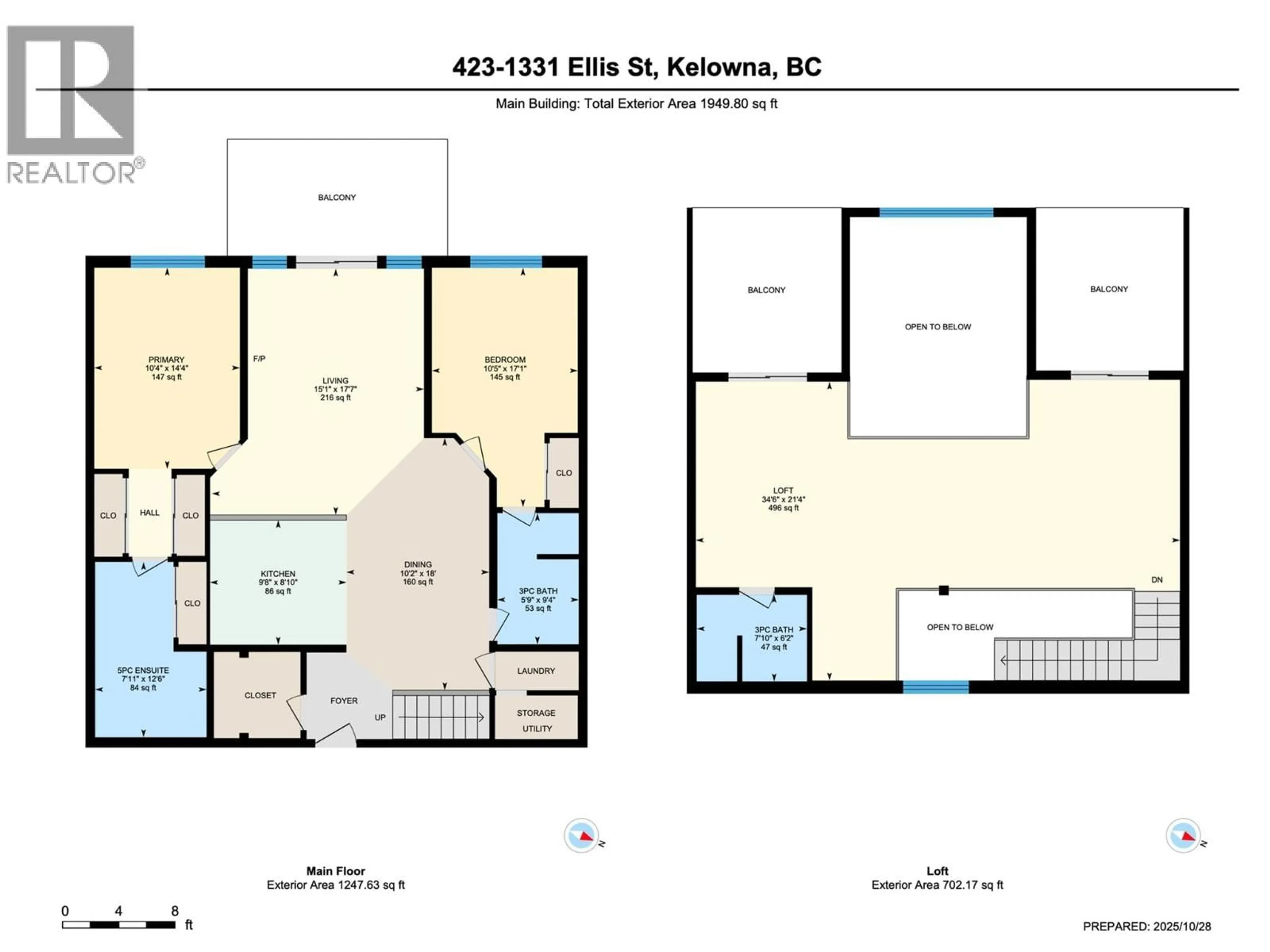 Floor plan for 423 - 1331 ELLIS STREET, Kelowna British Columbia V1Y1Z9