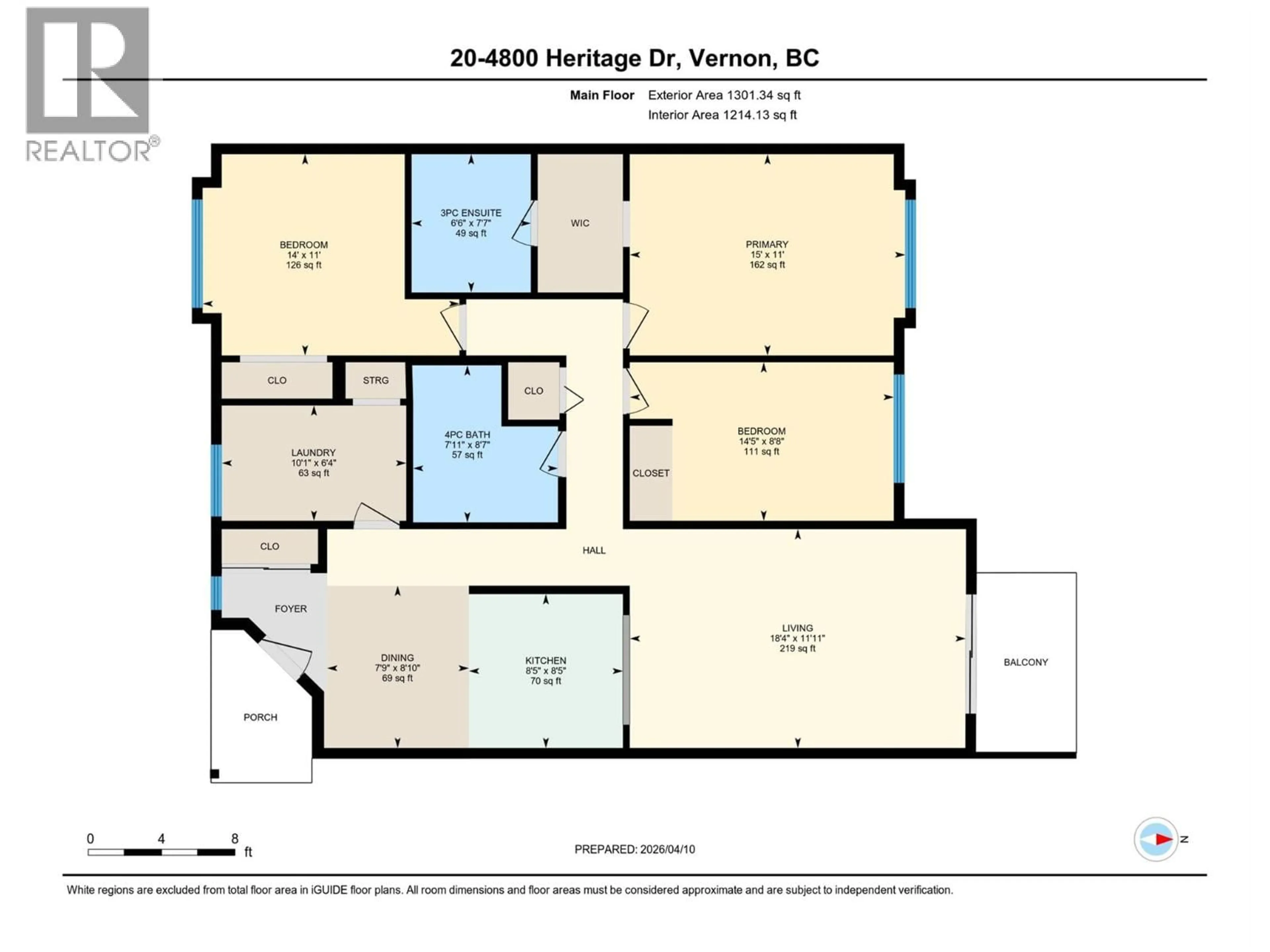 Floor plan for 20 - 4800 HERITAGE DRIVE, Vernon British Columbia V1T4N9