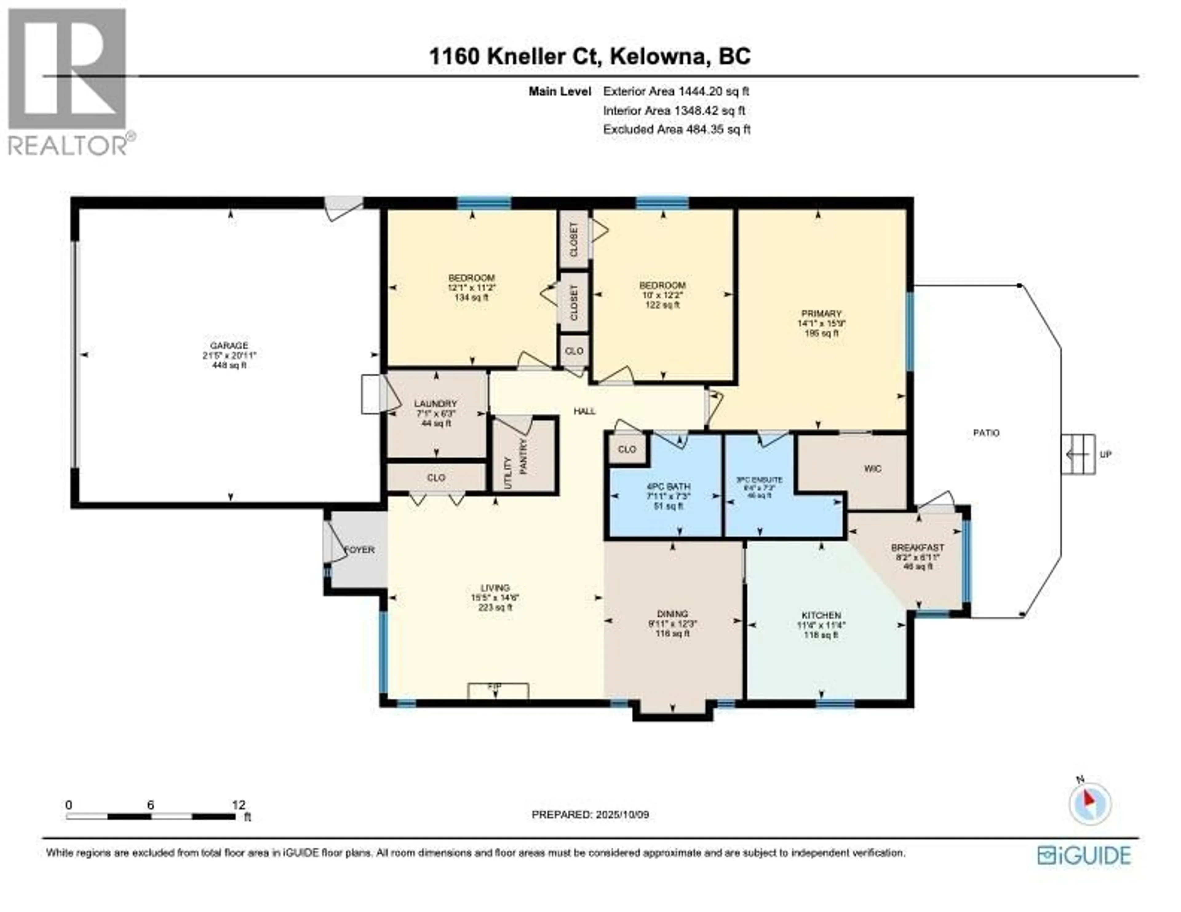 Floor plan for 1160 KNELLER COURT, Kelowna British Columbia V1X6V6