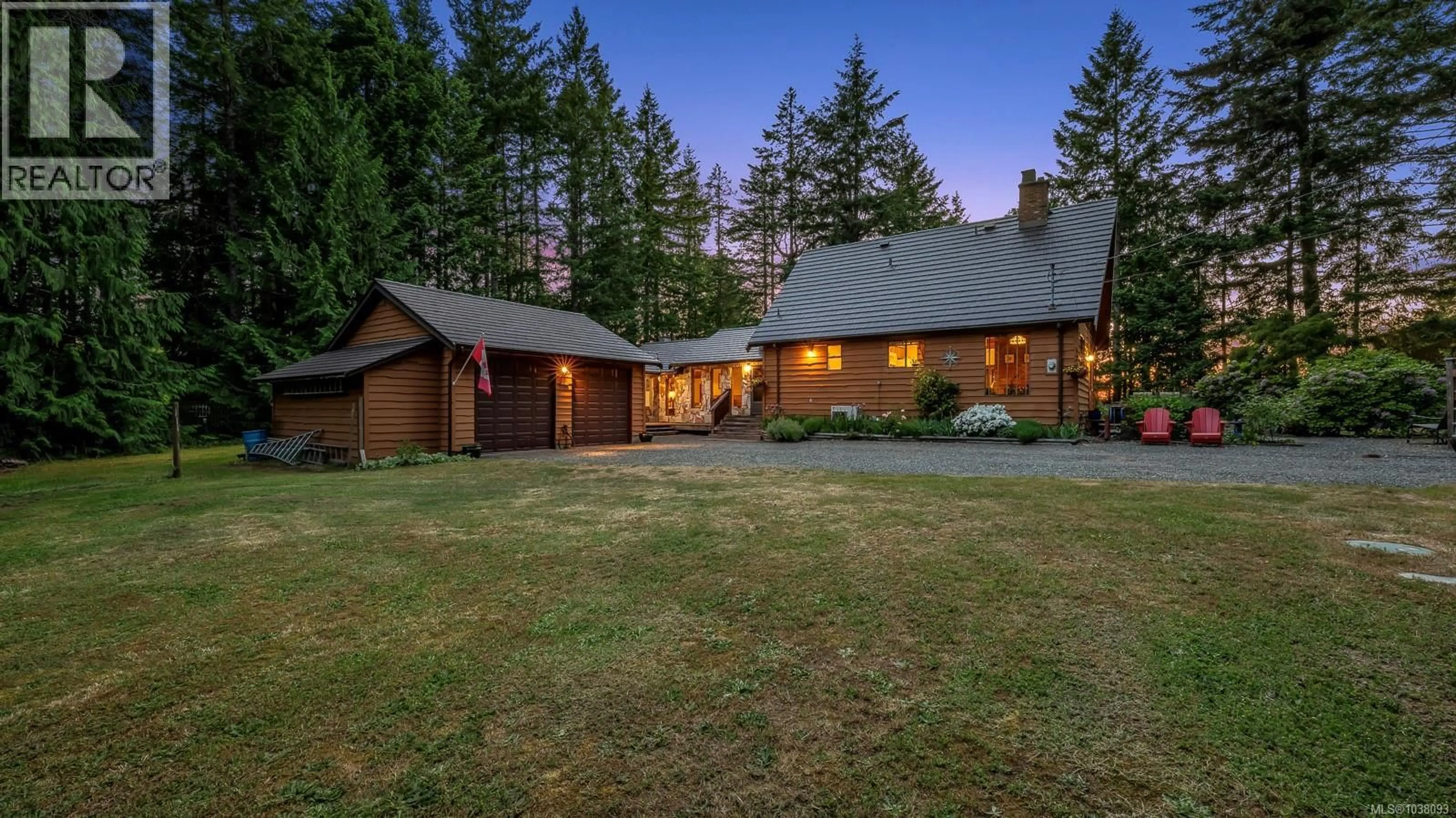 A pic from outside/outdoor area/front of a property/back of a property/a pic from drone, mountain view for 5481 LANGLOIS ROAD, Courtenay British Columbia V9J1S8