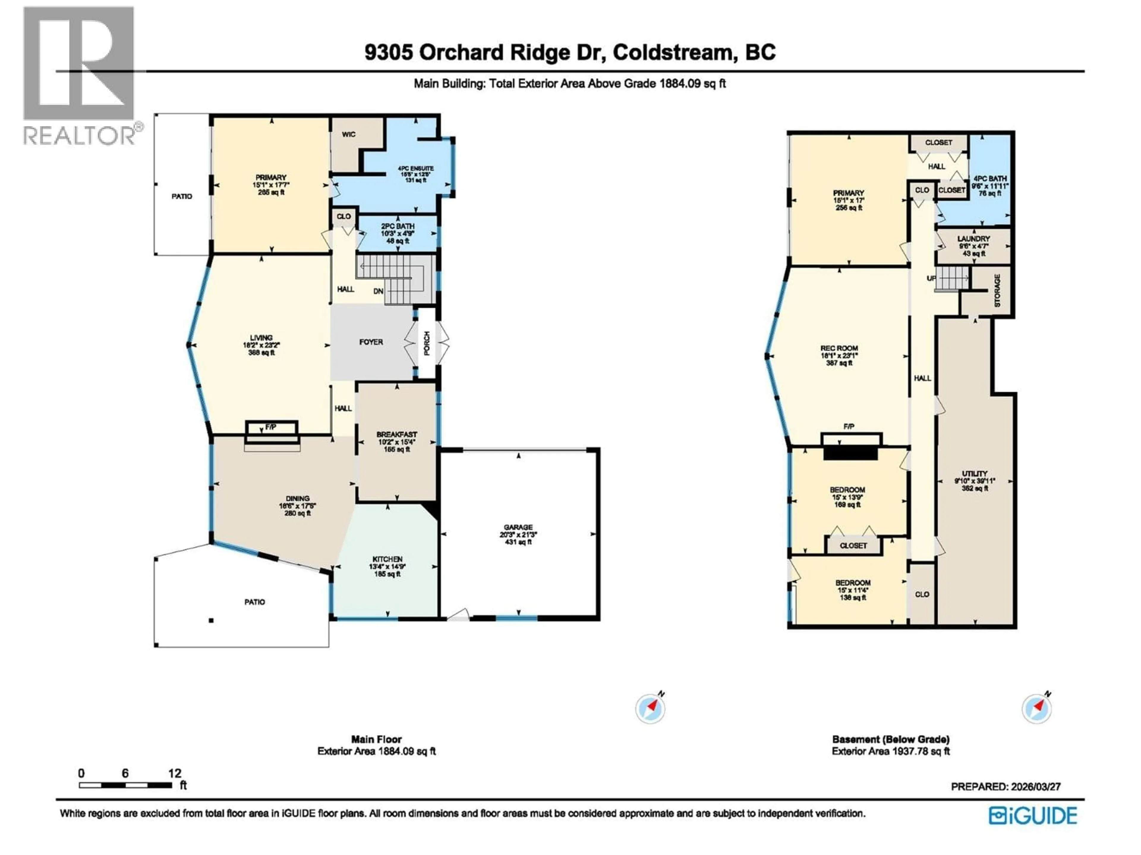 Floor plan for 9305 ORCHARD RIDGE DRIVE, Coldstream British Columbia V1B1V8