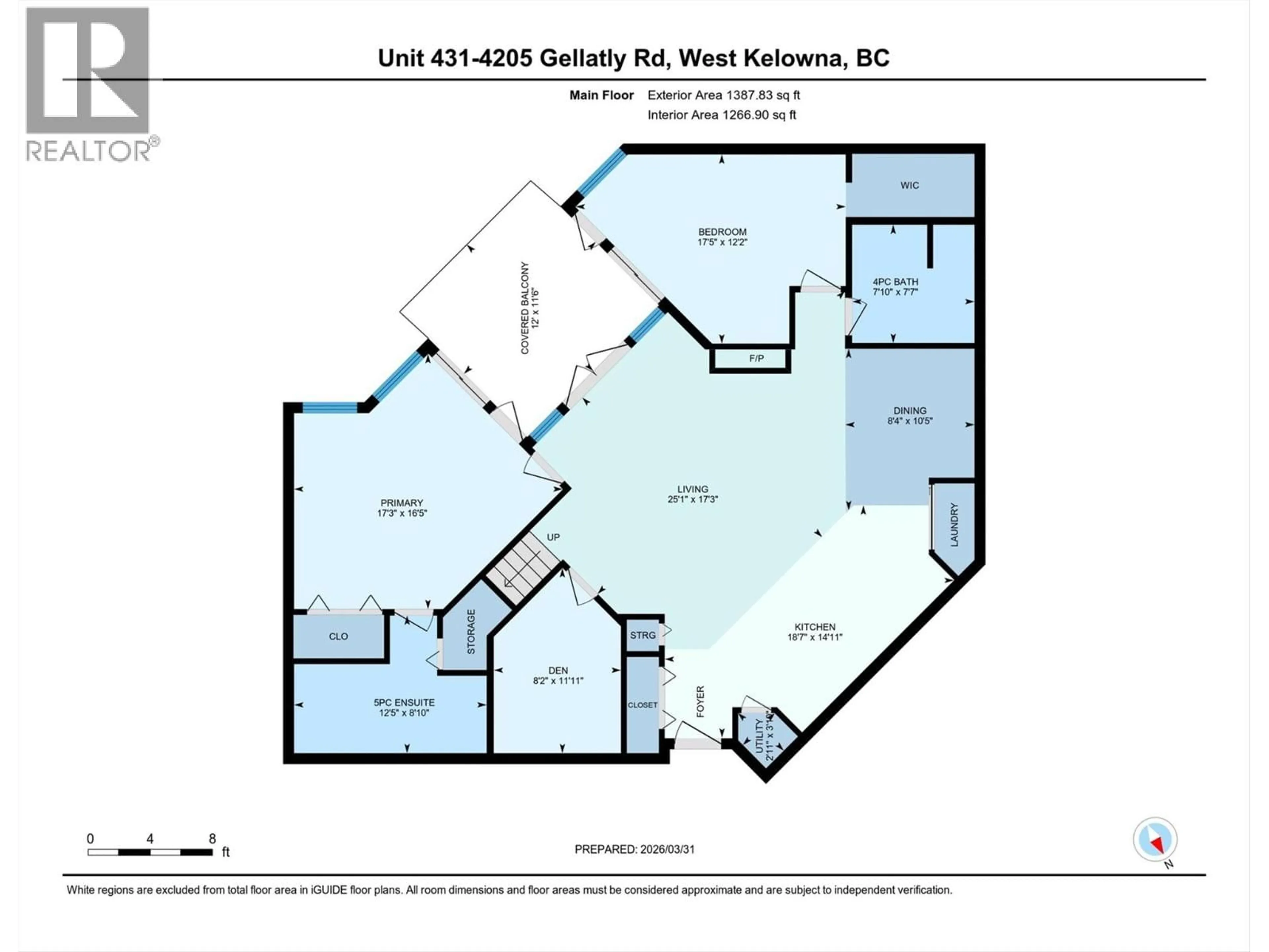 Floor plan for 431 - 4205 GELLATLY ROAD, West Kelowna British Columbia V4T2K2