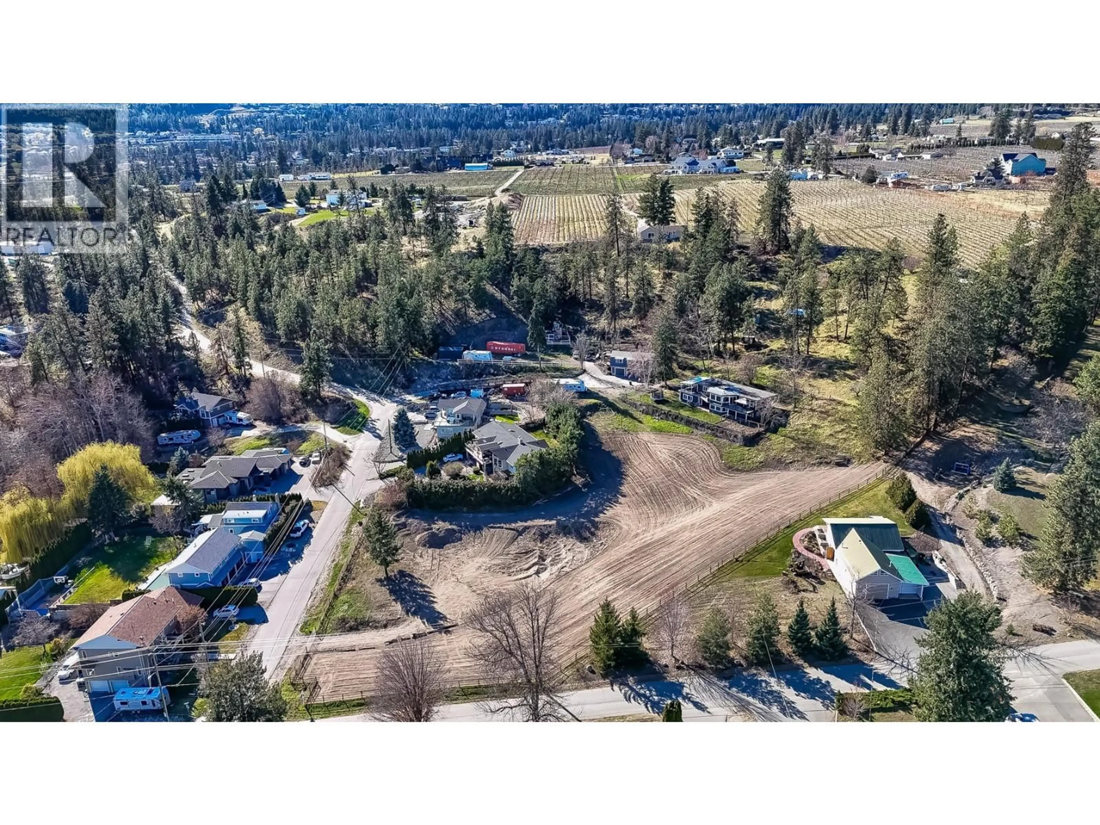 A pic from outside/outdoor area/front of a property/back of a property/a pic from drone, mountain view for 2630 RUFLI ROAD, West Kelowna British Columbia V4T1R3
