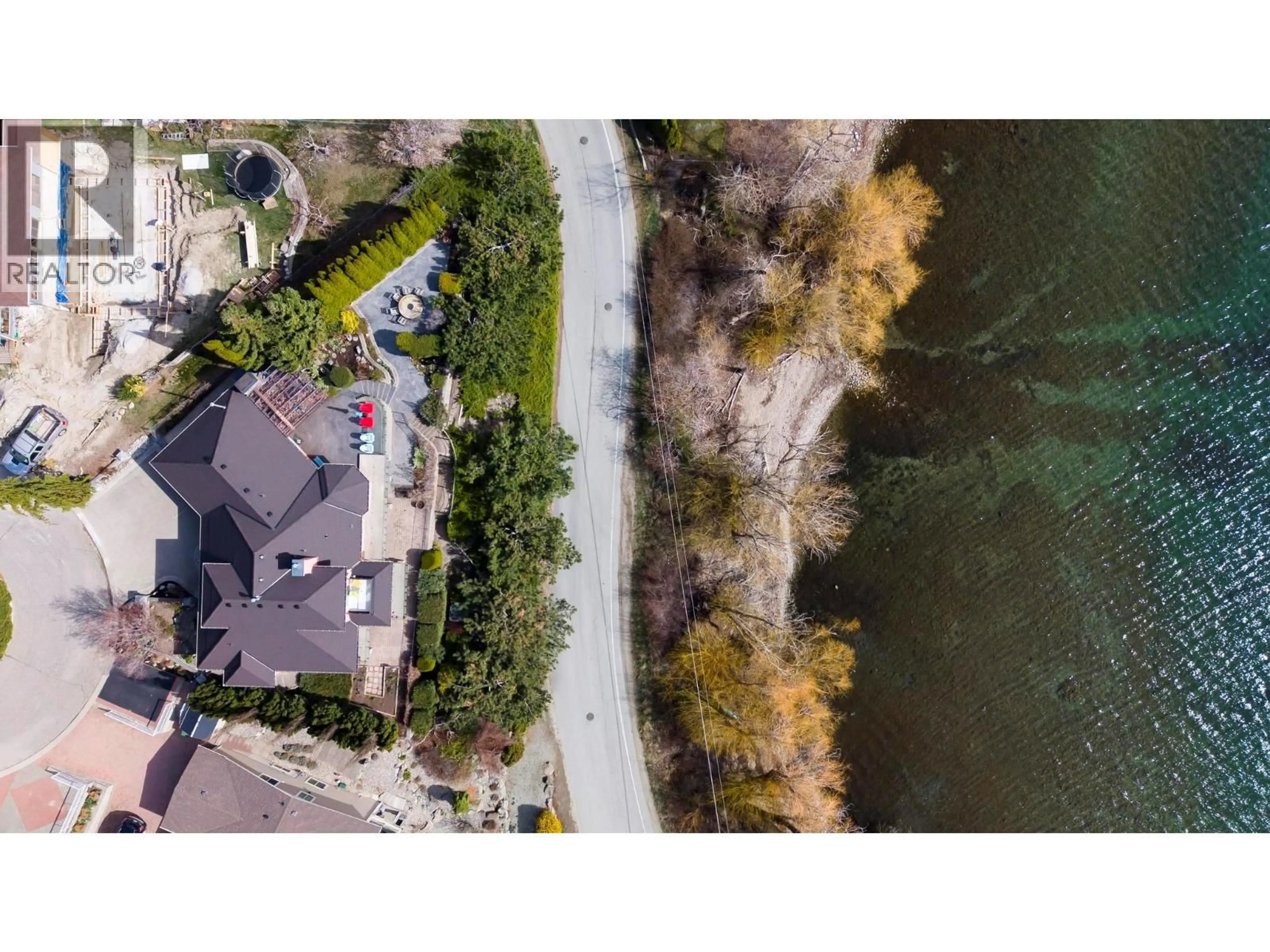 A pic from outside/outdoor area/front of a property/back of a property/a pic from drone, water/lake/river/ocean view for 5312 FULTON PLACE, Peachland British Columbia V0H1X1