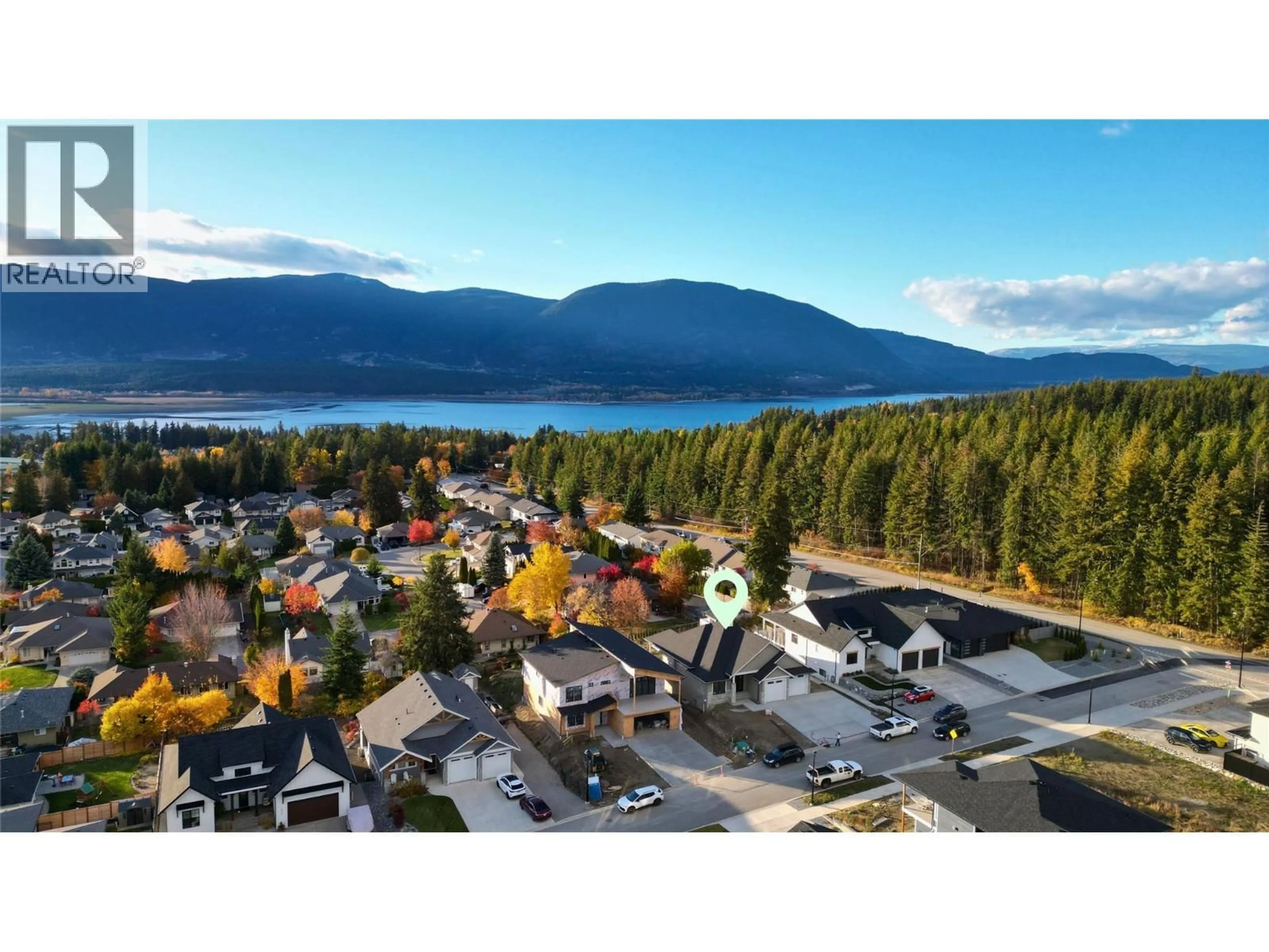 A pic from outside/outdoor area/front of a property/back of a property/a pic from drone, mountain view for 1905 35 STREET NORTHEAST, Salmon Arm British Columbia V1E1M9