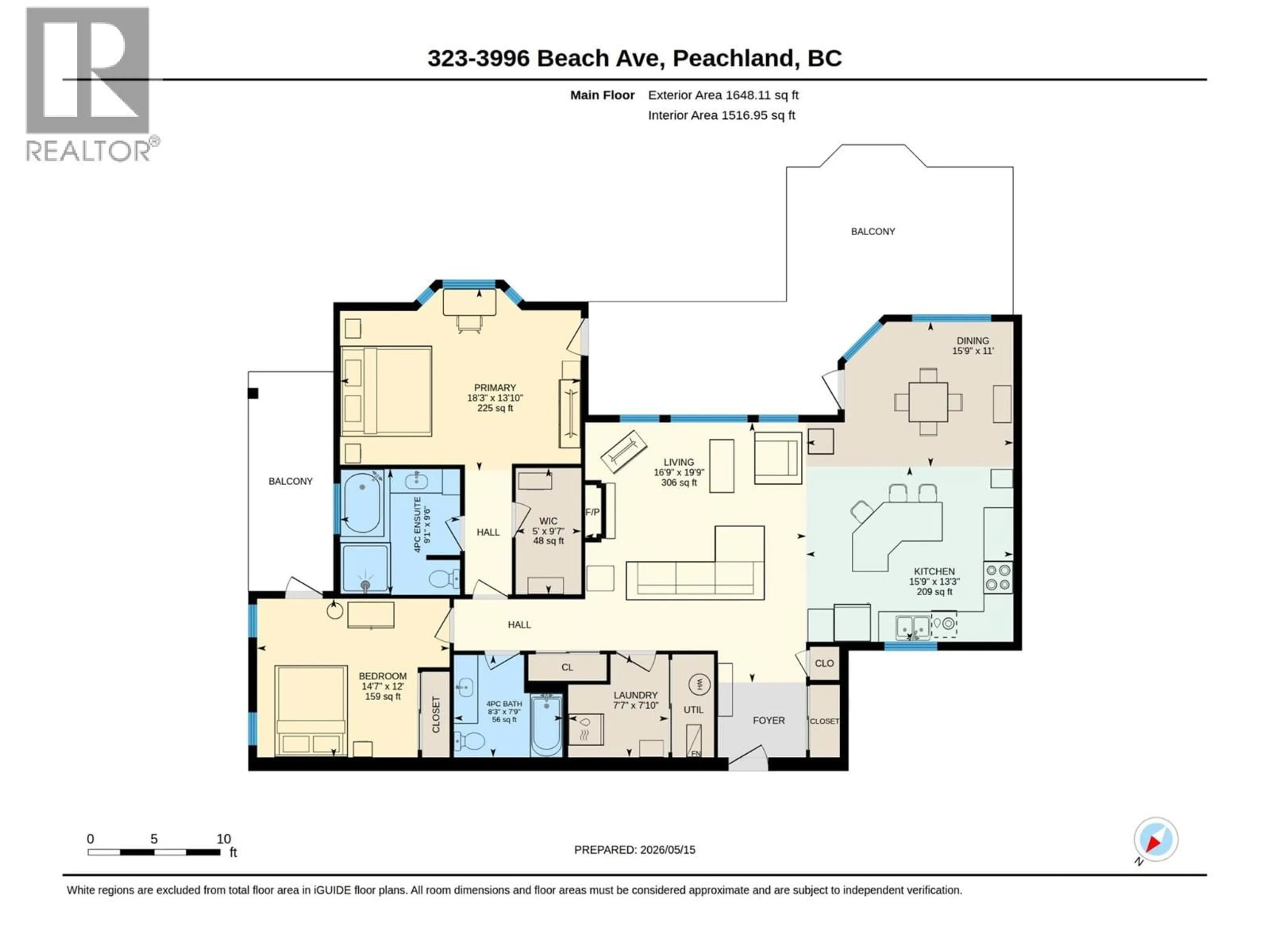 Floor plan for 323 - 3996 BEACH AVENUE, Peachland British Columbia V0H1X1