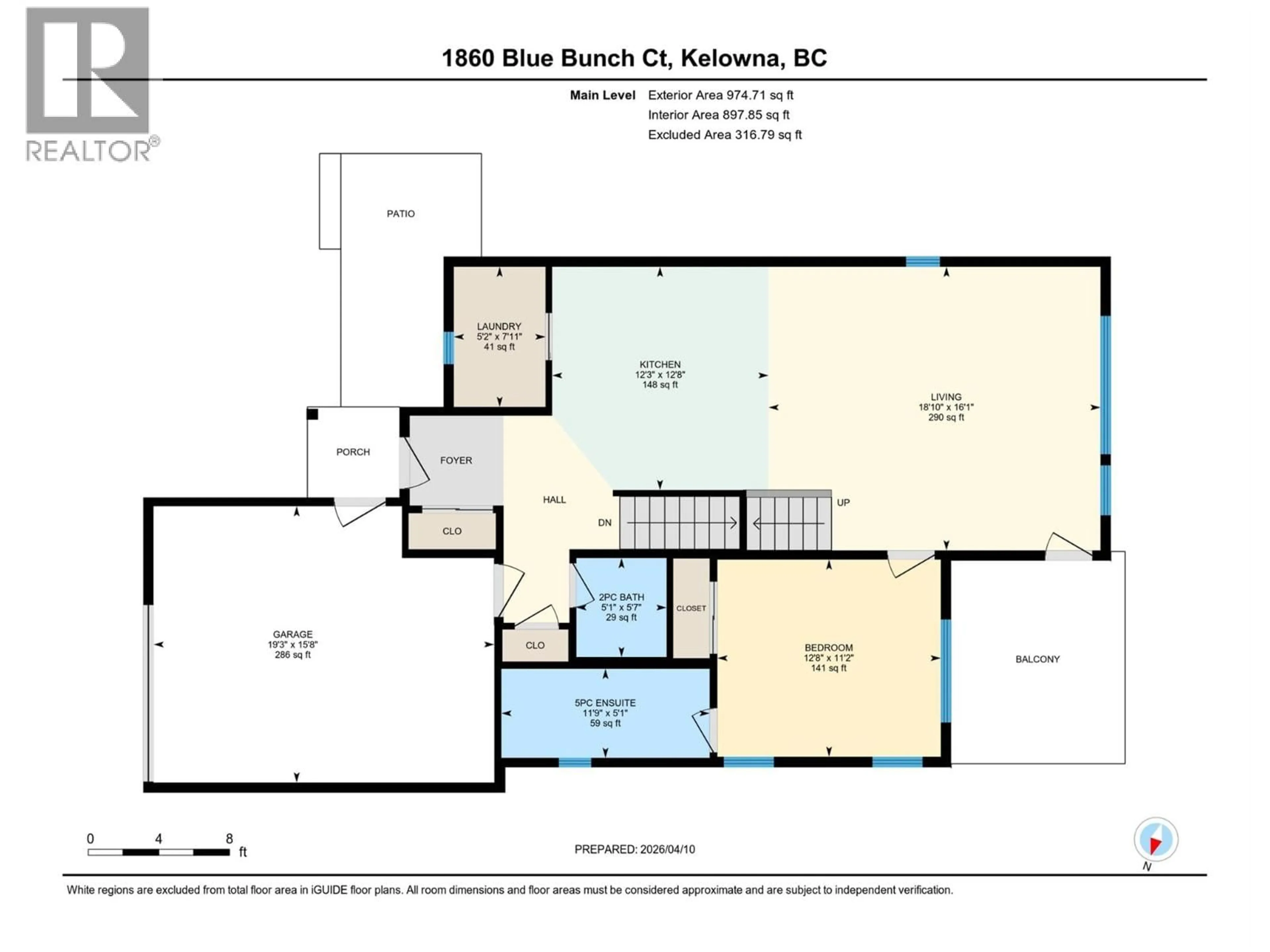 Floor plan for 1860 BLUE BUNCH COURT, Kelowna British Columbia V1V0C6